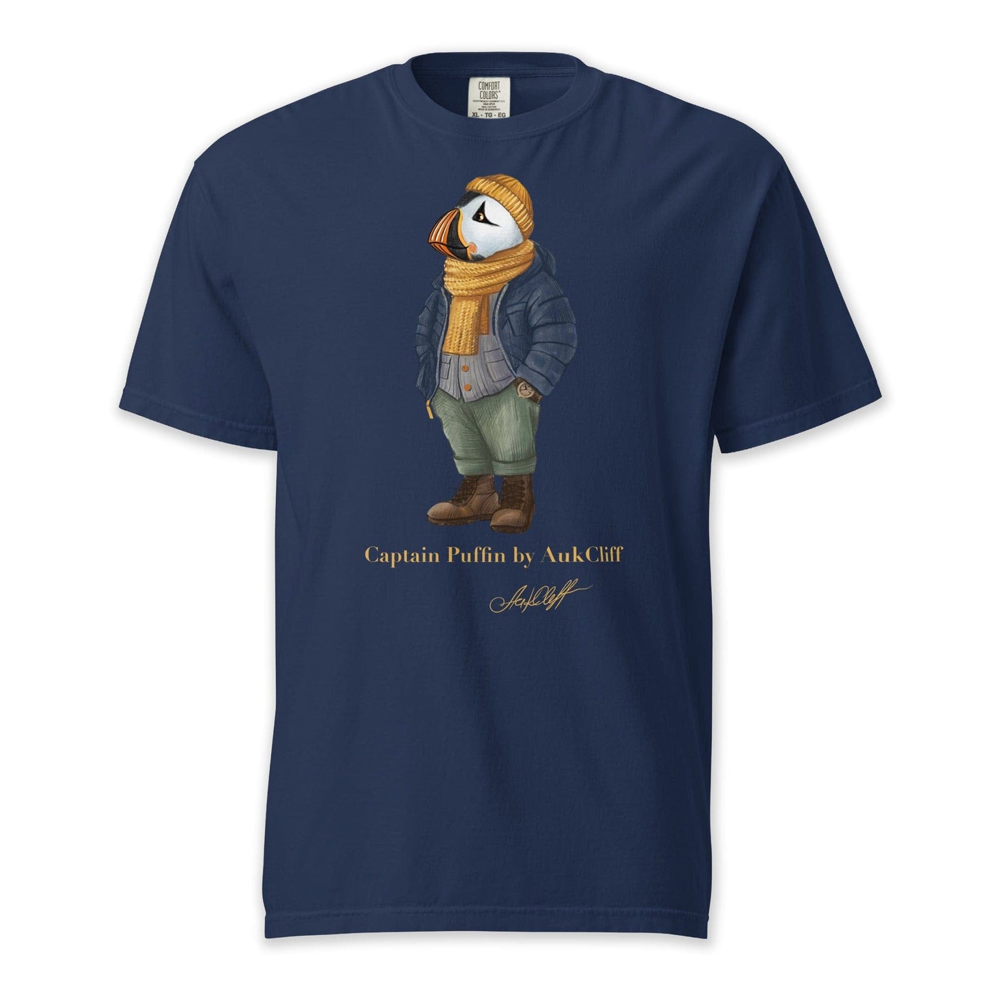 AukCliff Captain Puffin T-shirt True Navy / S Captain Puffin™ “The Winter Wanderer” Comfort Colors T-Shirt