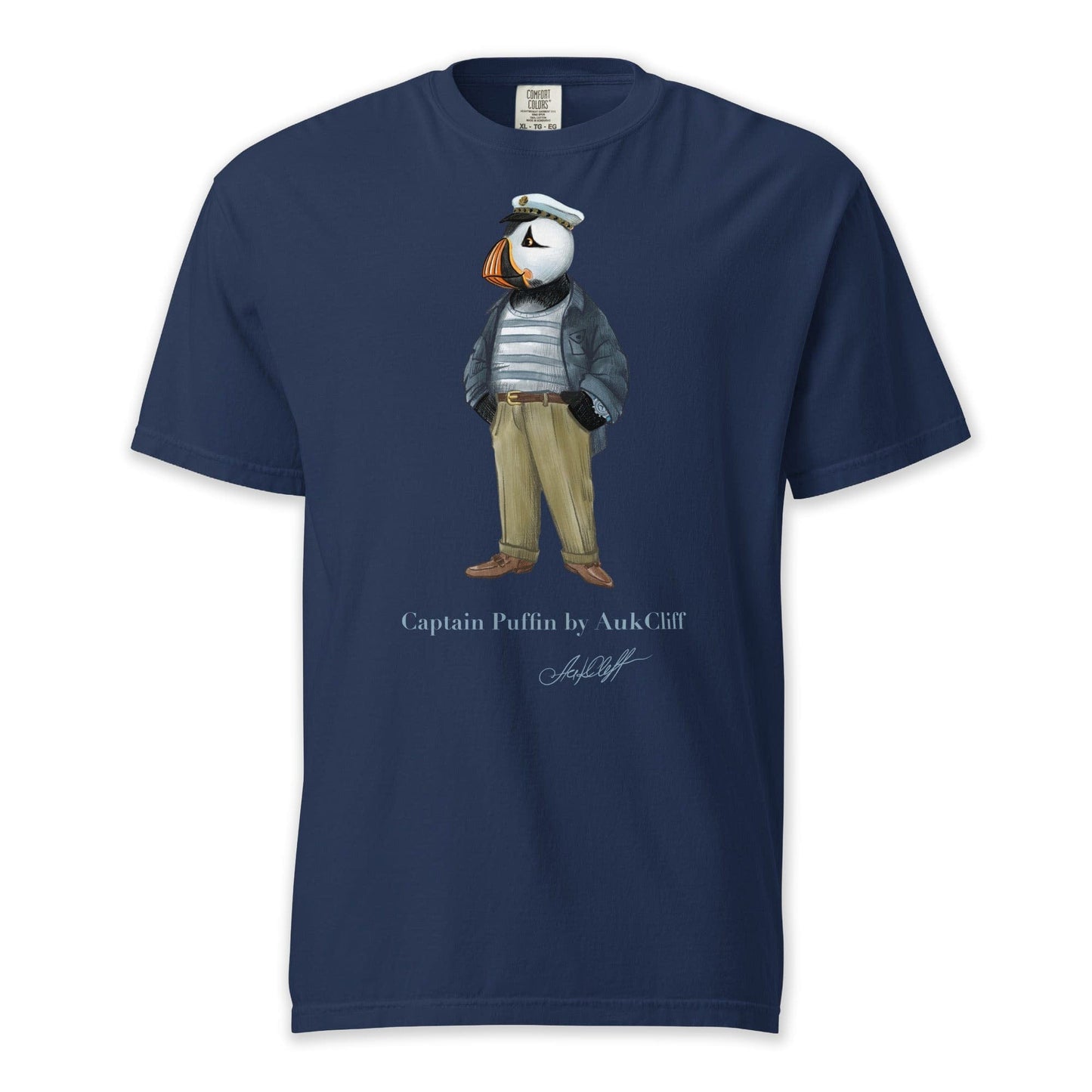 AukCliff Captain Puffin T-shirt True Navy / S Captain Puffin “The Yacht Captain” Comfort Colors T-Shirt