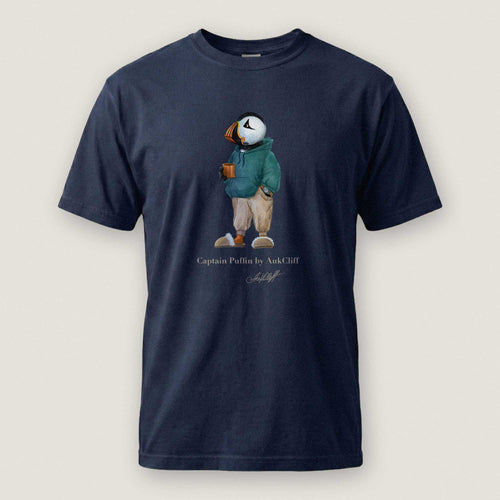 AukCliff® Captain Puffin T-shirt True Navy / S Captain Puffin™ “Trail Après” Comfort Colors T-Shirt