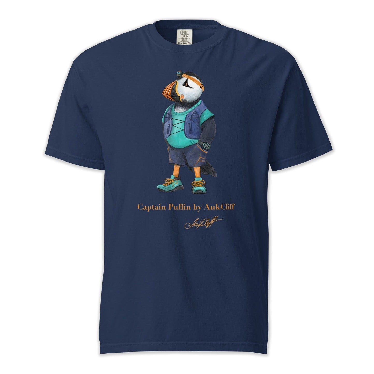 AukCliff Captain Puffin T-shirt True Navy / S Captain Puffin™ Trail Runner Comfort Colors T-Shirt