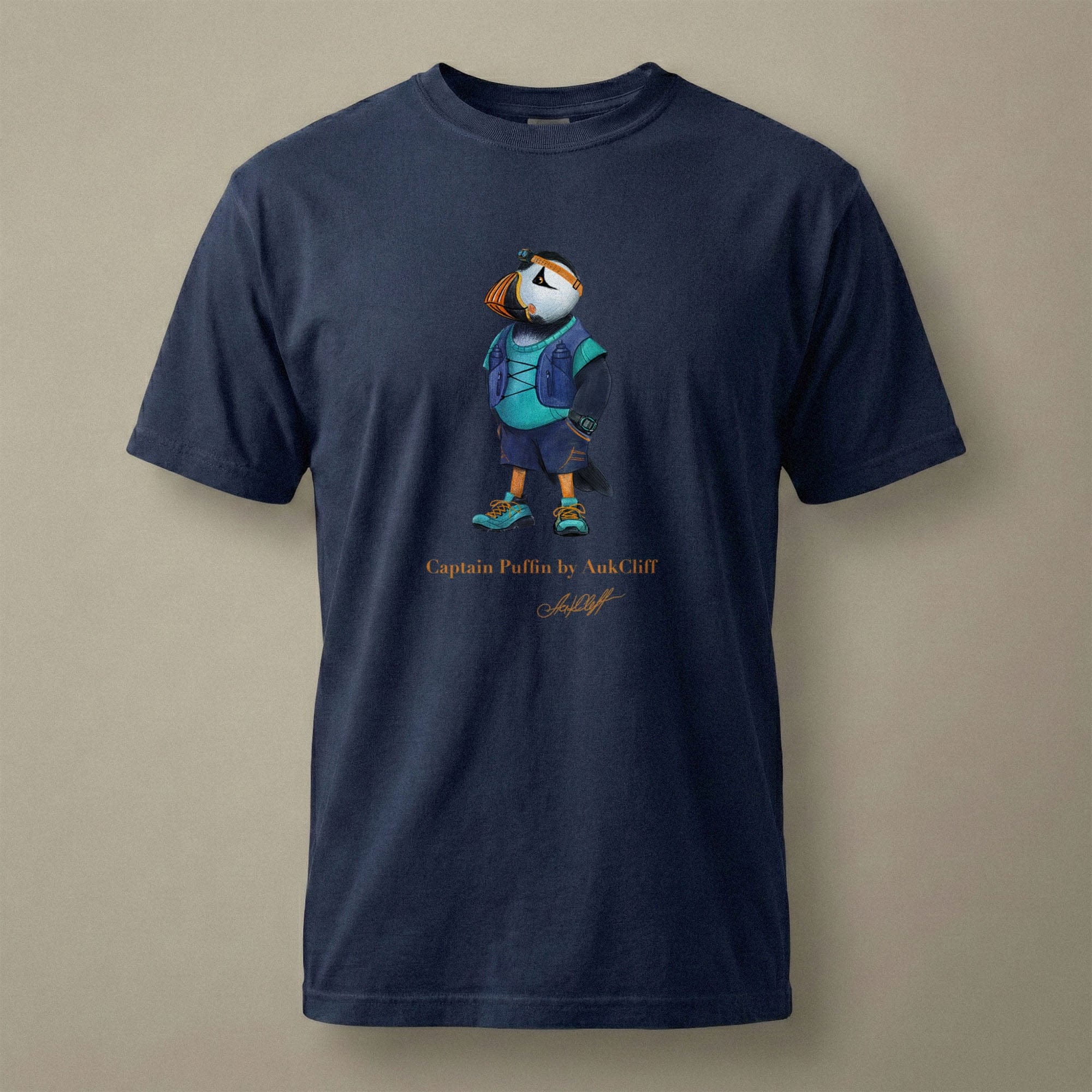 AukCliff Captain Puffin T-shirt True Navy / S Captain Puffin™ Trail Runner Comfort Colors T-Shirt