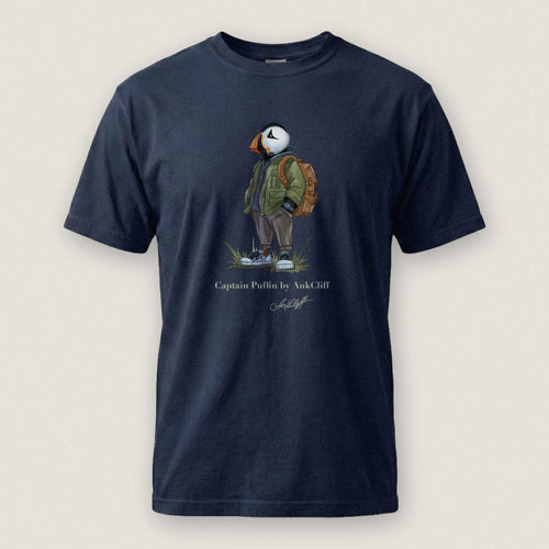 AukCliff® Captain Puffin T-shirt True Navy / S Captain Puffin™ “Urban Hiker” Comfort Colors T-Shirt