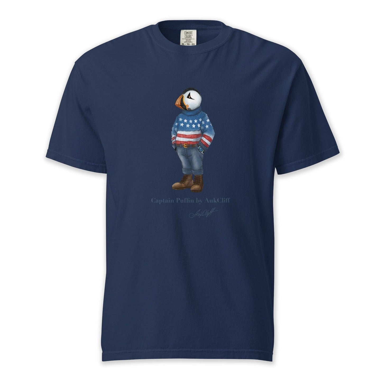 AukCliff Captain Puffin T-shirt True Navy / S Captain Puffin™ “USA Outfitter” Comfort Colors T-Shirt