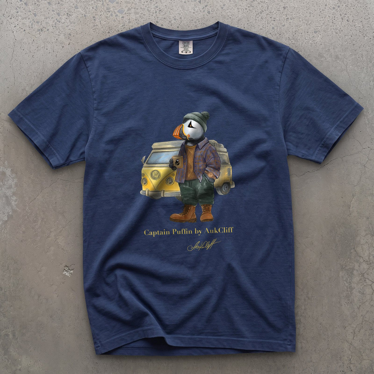 AukCliff Captain Puffin T-shirt True Navy / S Captain Puffin™ Van Life Comfort Colors T-Shirt
