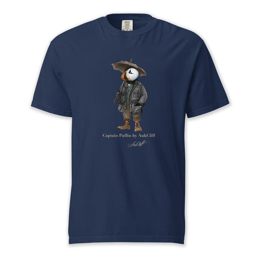 AukCliff® Captain Puffin T-shirt True Navy / S Captain Puffin™ “Waxed Trail Rover” Comfort Colors T-Shirt
