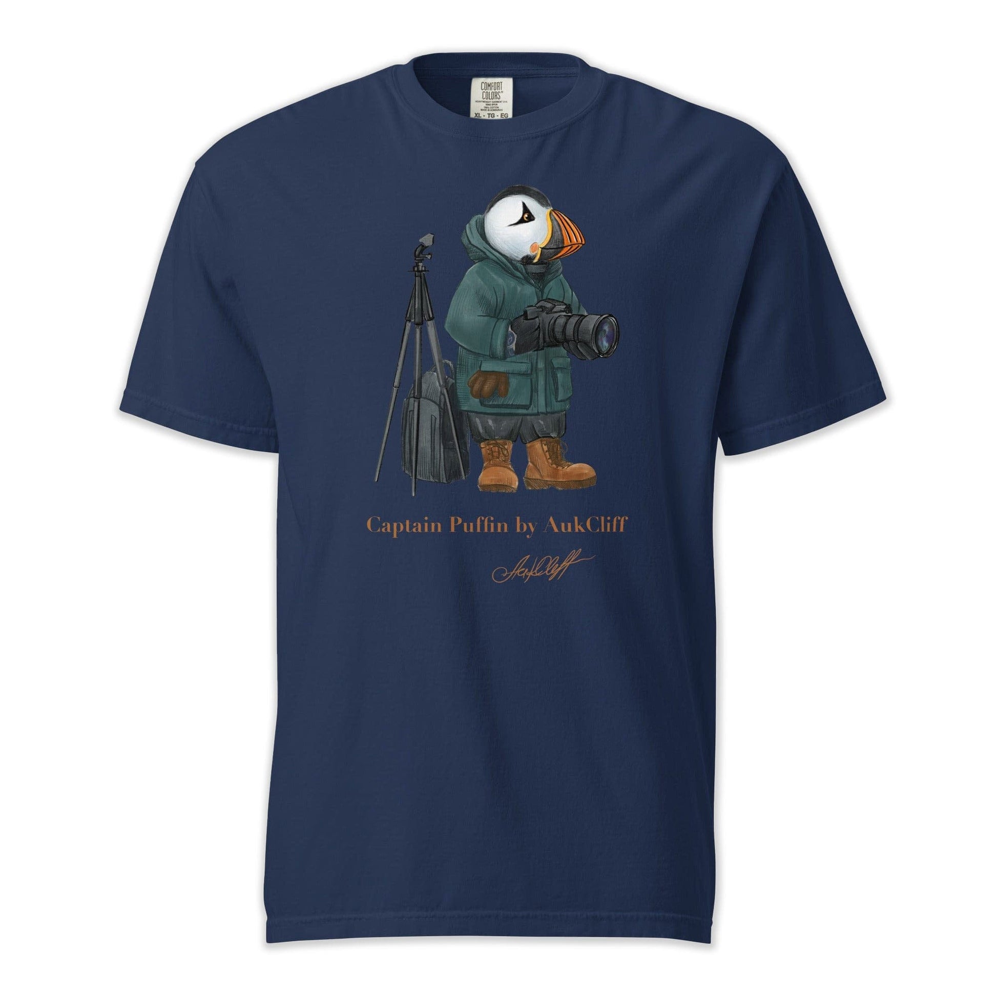 AukCliff Captain Puffin T-shirt True Navy / S Captain Puffin™ Wildlife Photographer Comfort Colors T-Shirt