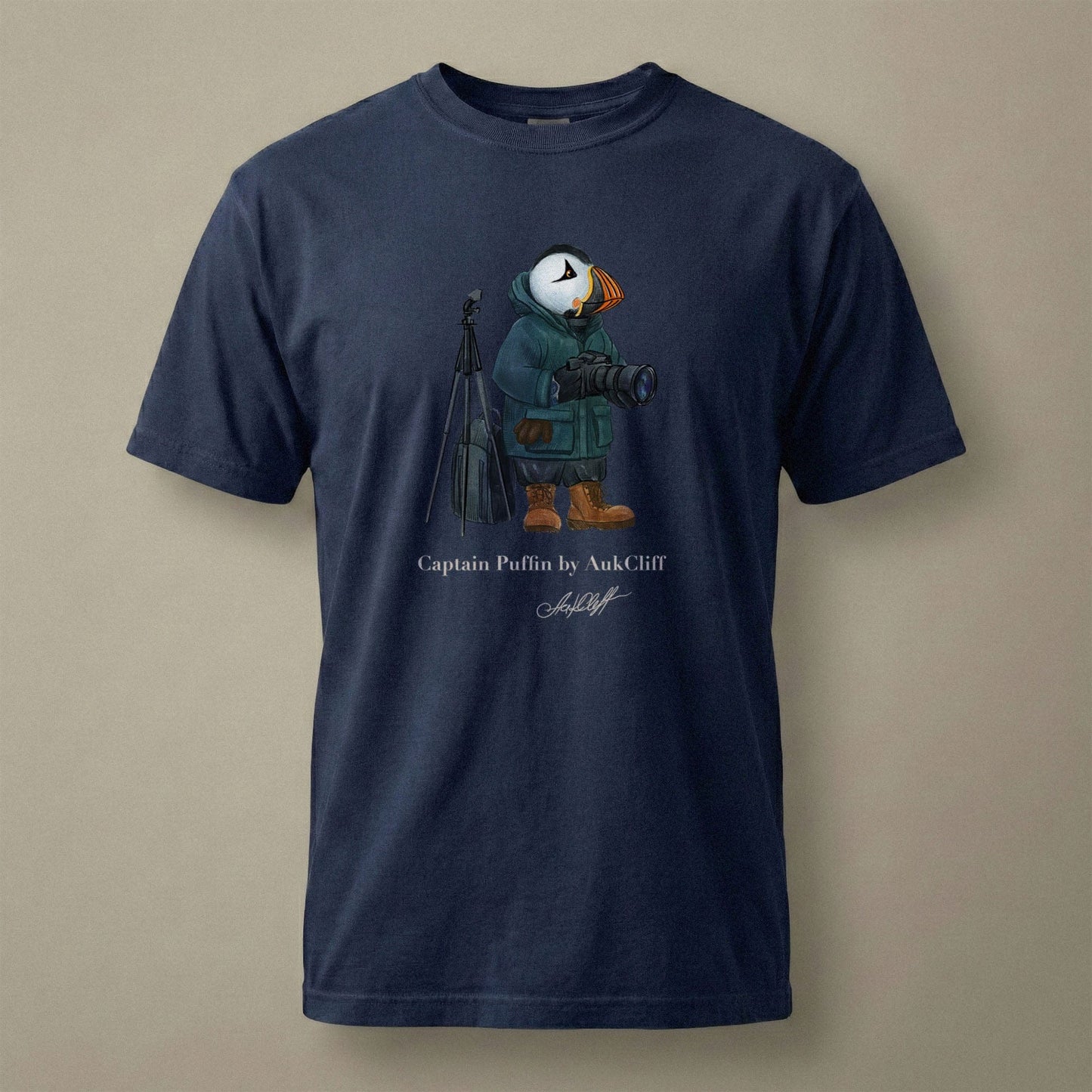 AukCliff Captain Puffin T-shirt True Navy / S Captain Puffin™ Wildlife Photographer Comfort Colors T-Shirt