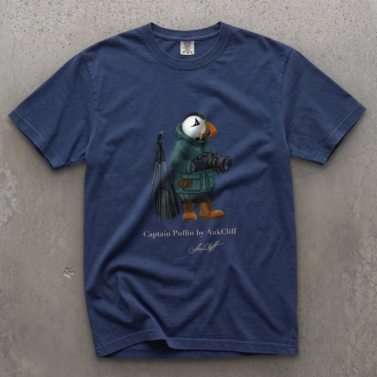 AukCliff Captain Puffin T-shirt True Navy / S Captain Puffin™ Wildlife Photographer Comfort Colors T-Shirt