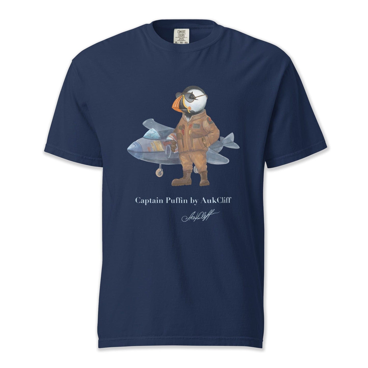 AukCliff Captain Puffin T-shirt True Navy / S Comfort Colors™ Captain Puffin Jet Pilot T-Shirt