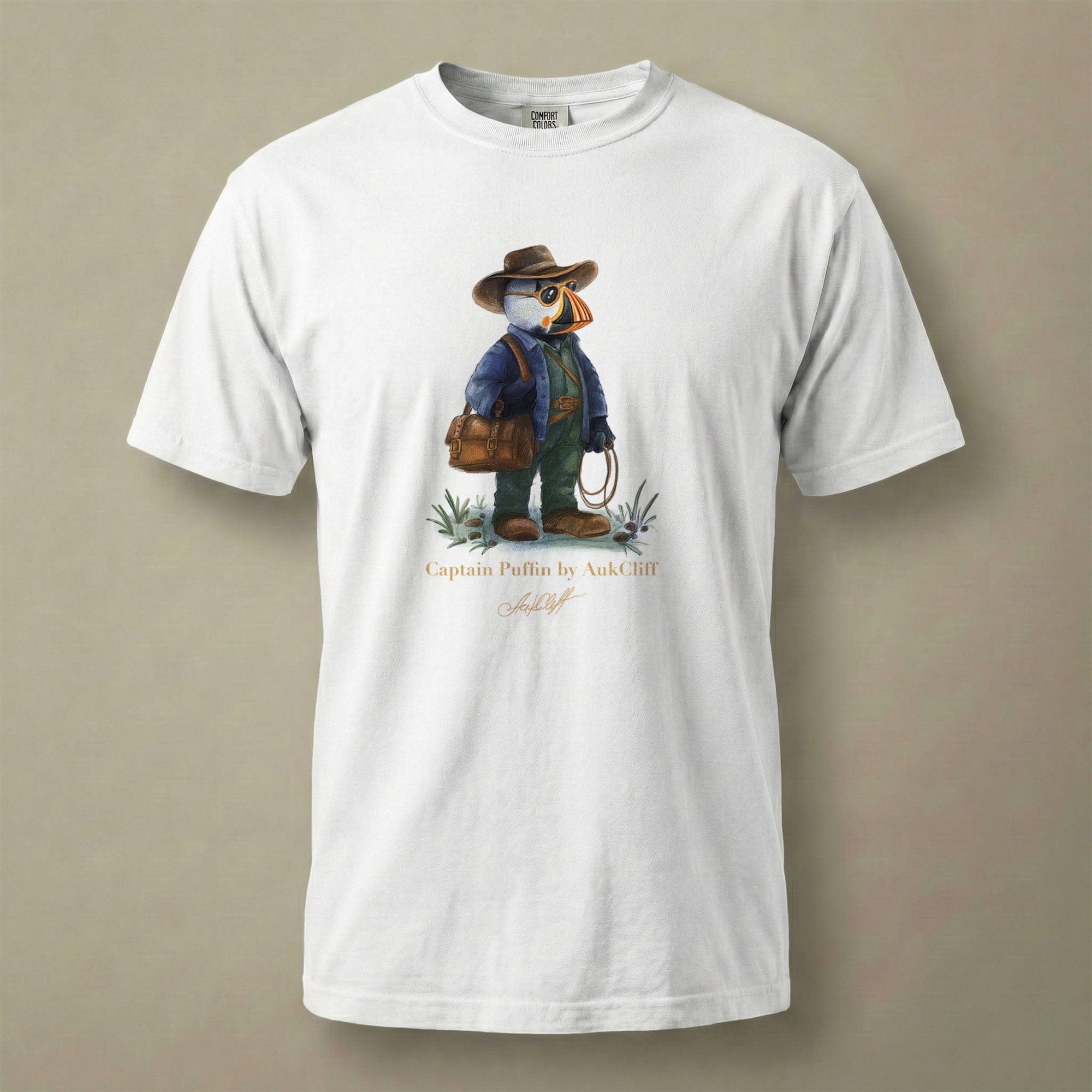 AukCliff Captain Puffin T-shirt White / S Captain Puffin™ Adventure Archaeologist Comfort Colors T-Shirt
