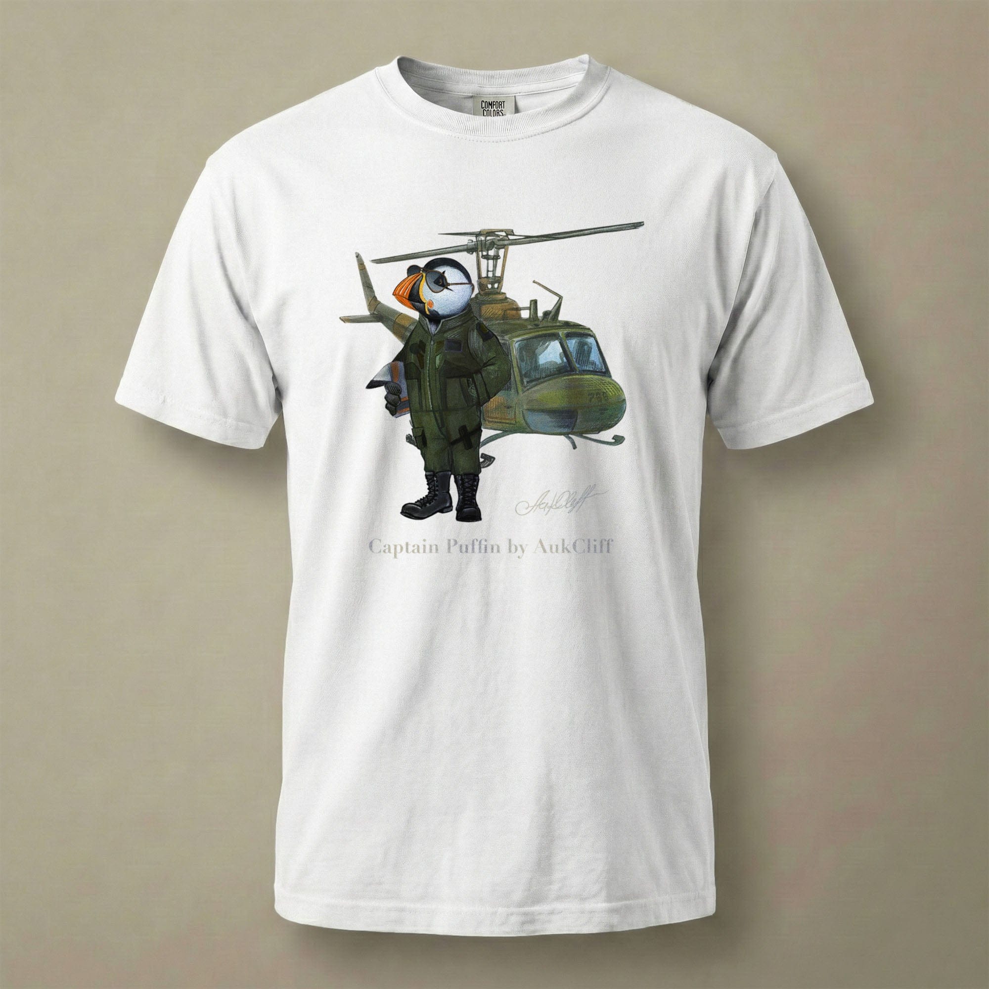AukCliff® Captain Puffin T-shirt White / S Captain Puffin™ Airborne Comfort Colors T-Shirt