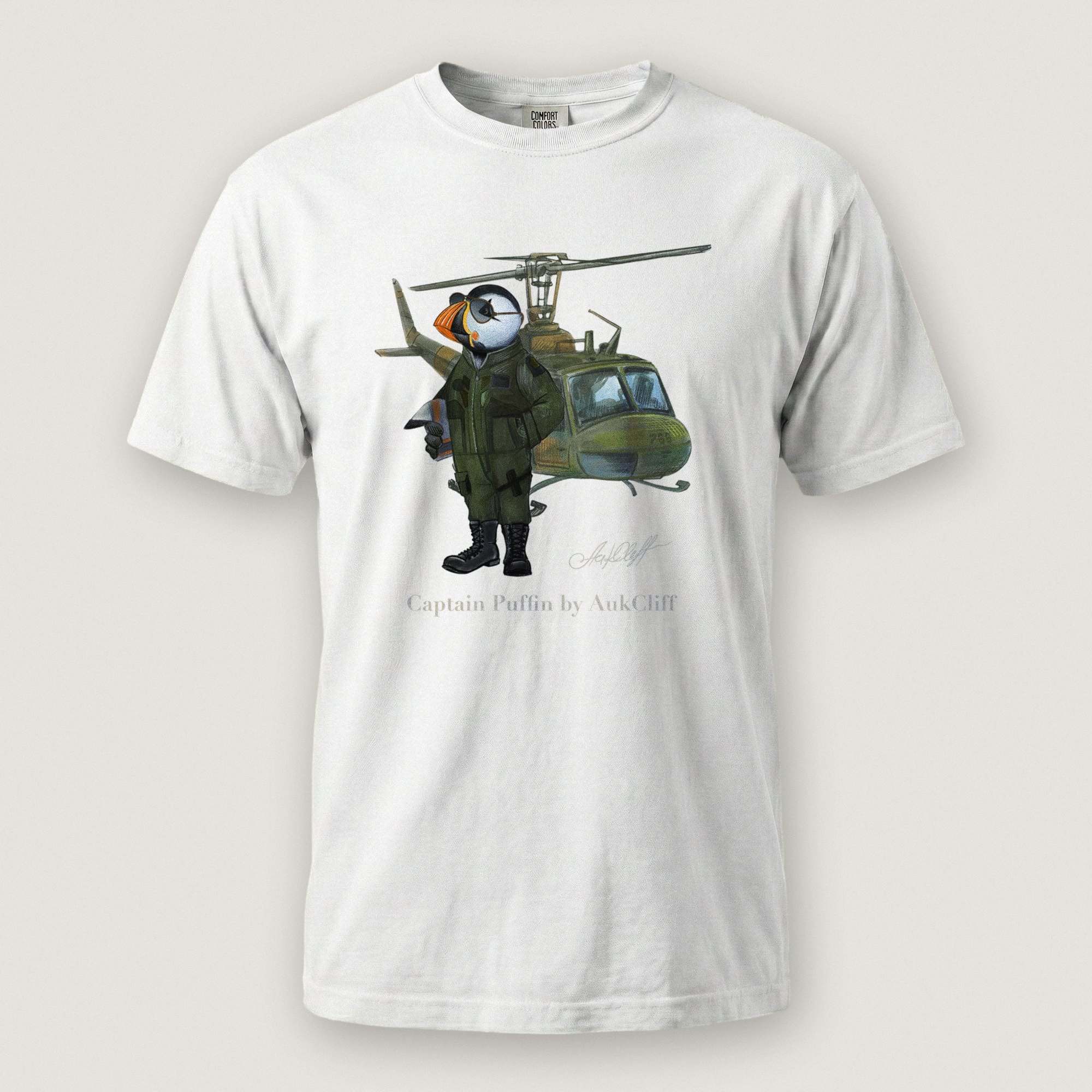 AukCliff® Captain Puffin T-shirt White / S Captain Puffin™ Airborne Comfort Colors T-Shirt