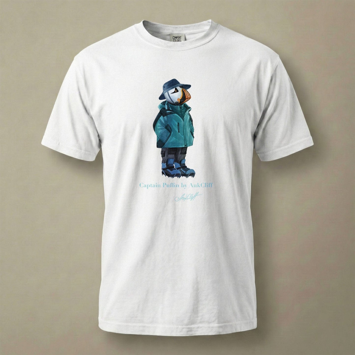 AukCliff® Captain Puffin T-shirt White / S Captain Puffin “Alpine Wayfarer” Comfort Colors T-Shirt