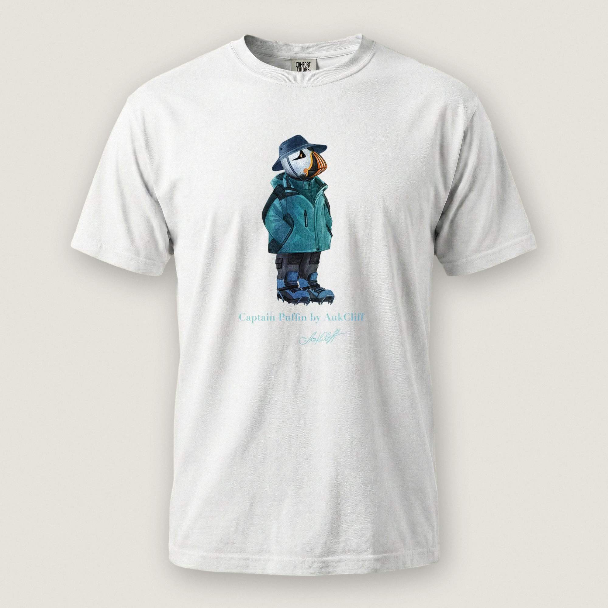 AukCliff® Captain Puffin T-shirt White / S Captain Puffin “Alpine Wayfarer” Comfort Colors T-Shirt