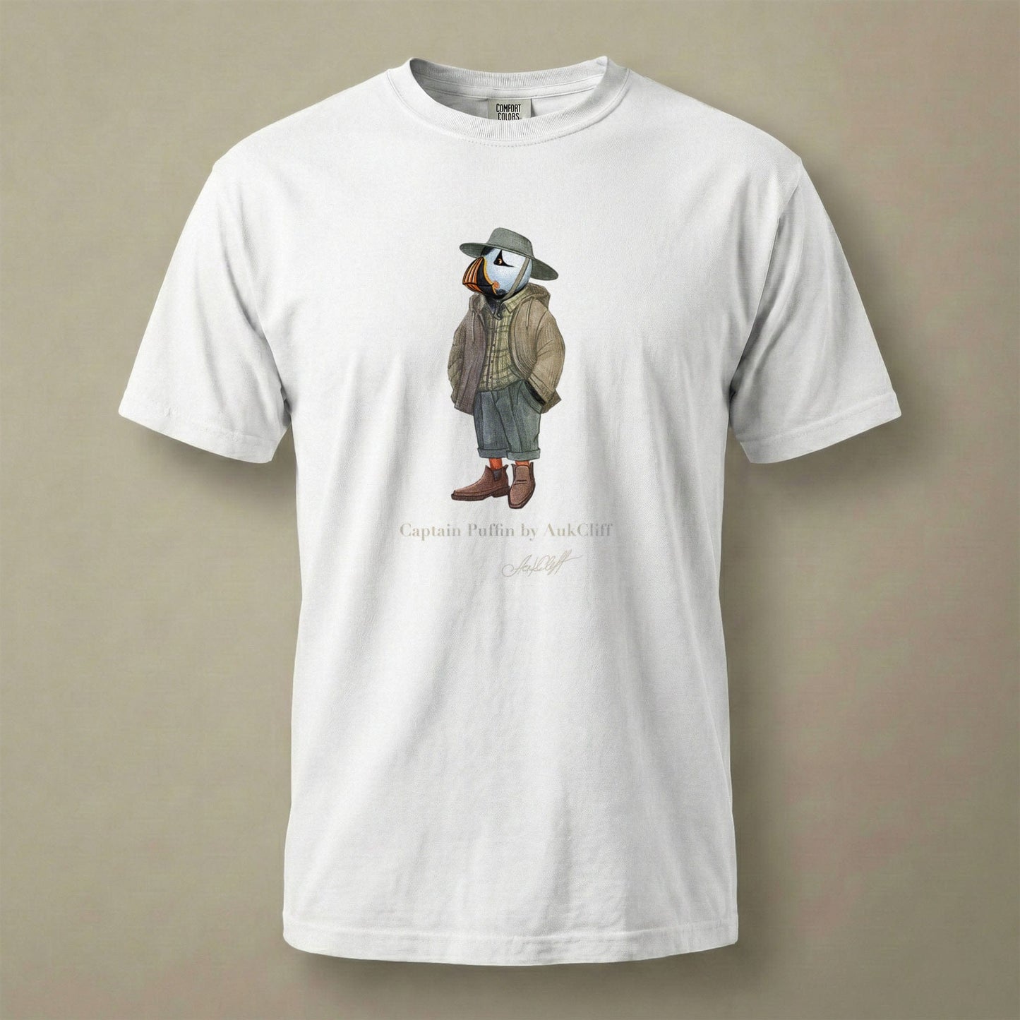 AukCliff® Captain Puffin T-shirt White / S Captain Puffin “Australian Bush Walker” Comfort Colors T-Shirt