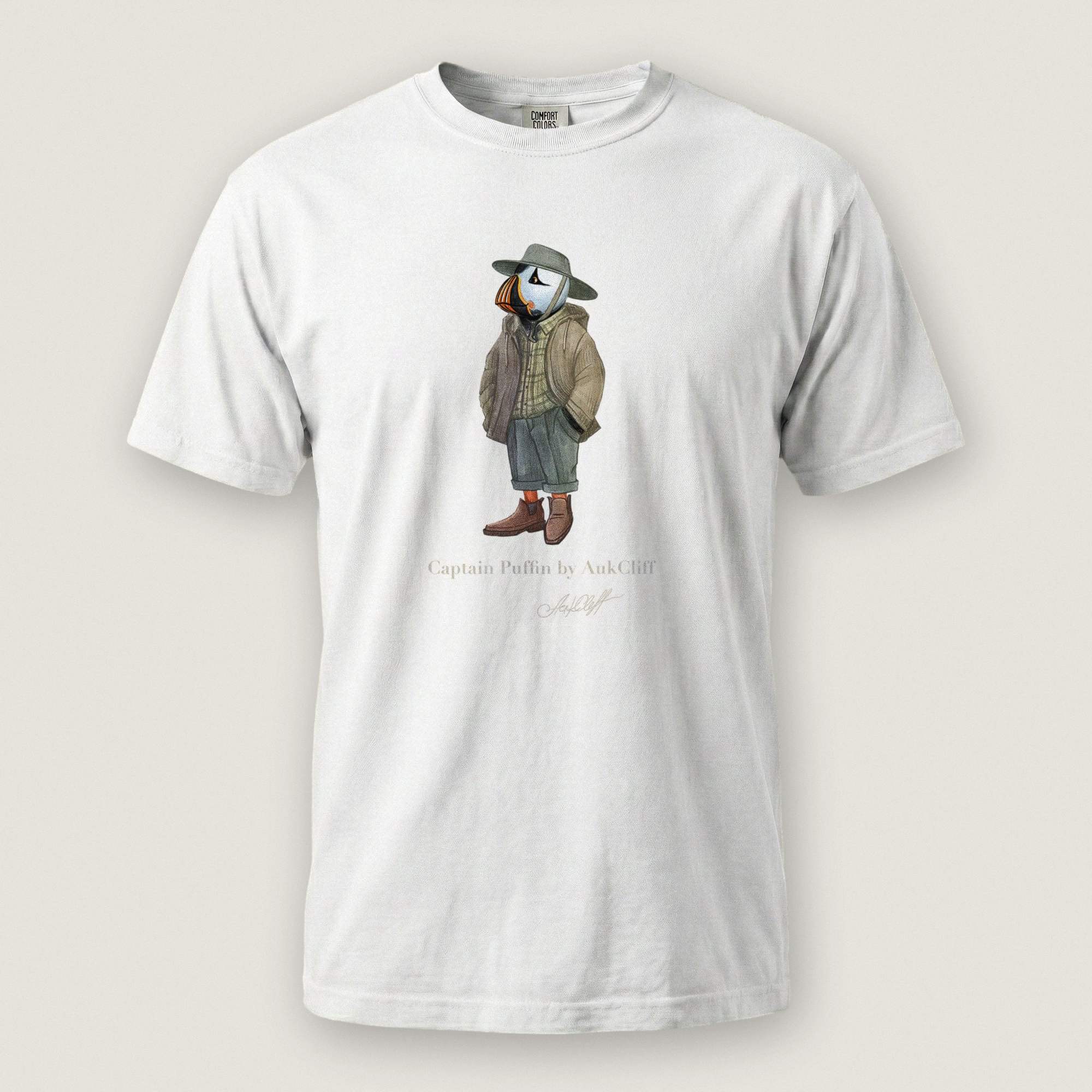 AukCliff® Captain Puffin T-shirt White / S Captain Puffin “Australian Bush Walker” Comfort Colors T-Shirt