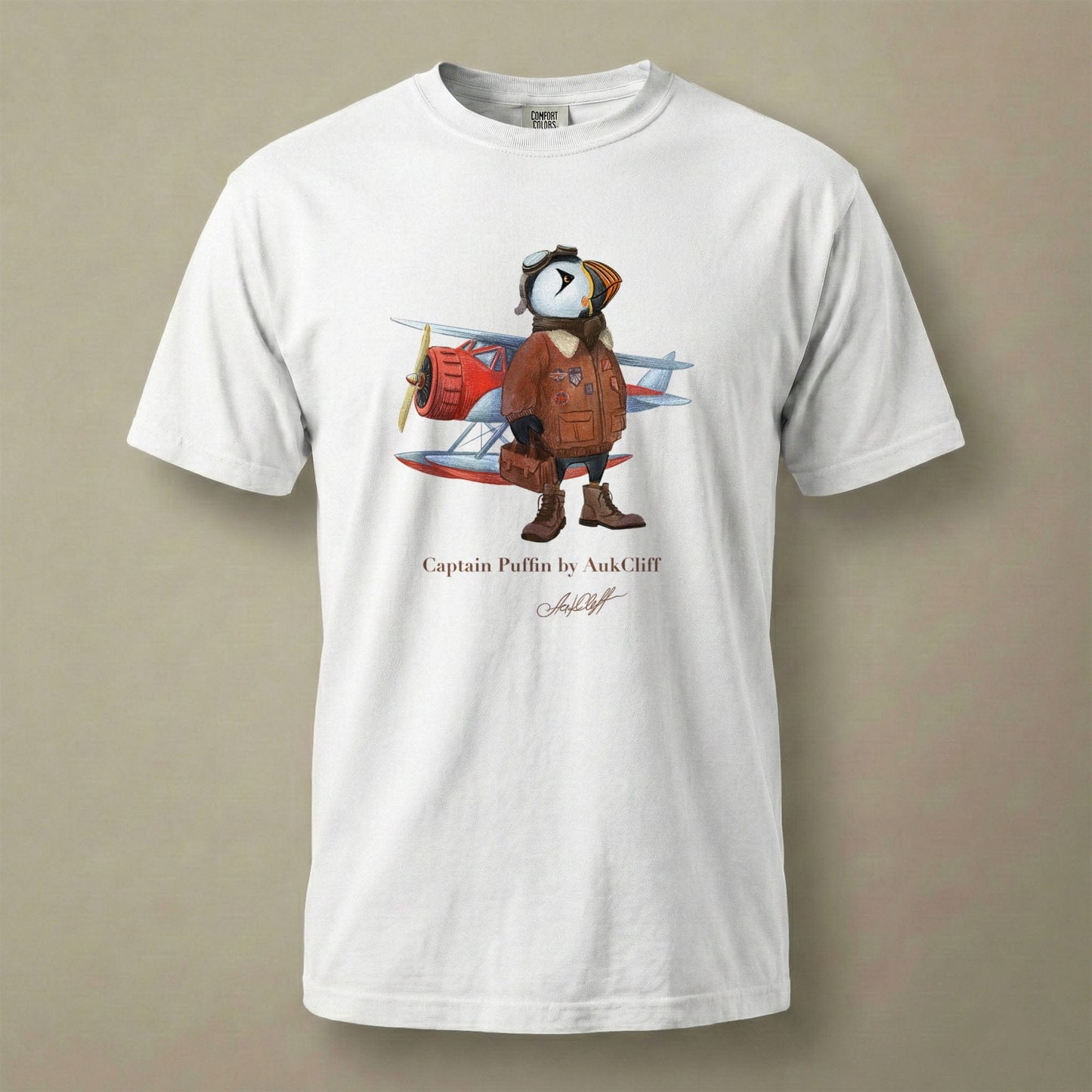 AukCliff Captain Puffin T-shirt White / S Captain Puffin™ Bush Pilot Comfort Colors T-Shirt