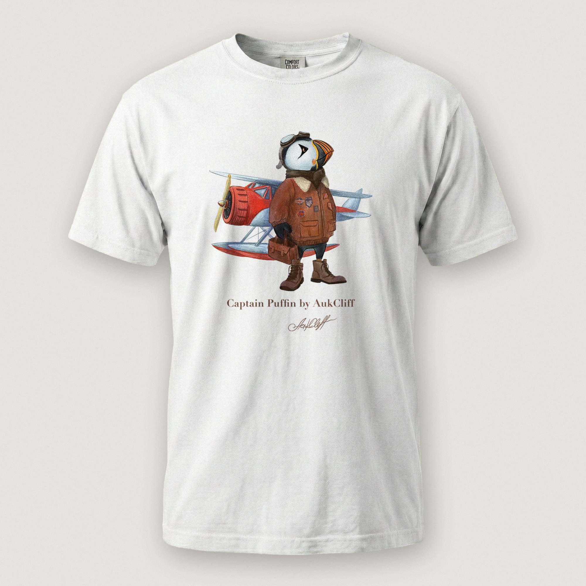 AukCliff Captain Puffin T-shirt White / S Captain Puffin™ Bush Pilot Comfort Colors T-Shirt