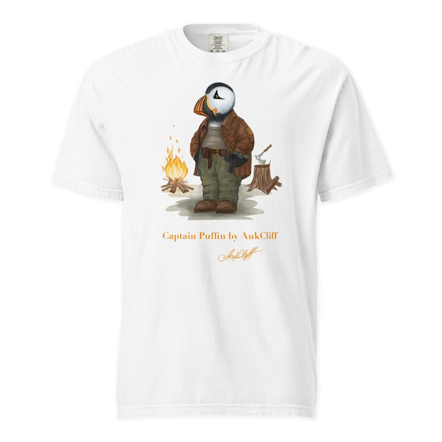 AukCliff Captain Puffin T-shirt White / S Captain Puffin™ Bushcraft Comfort Colors T-Shirt