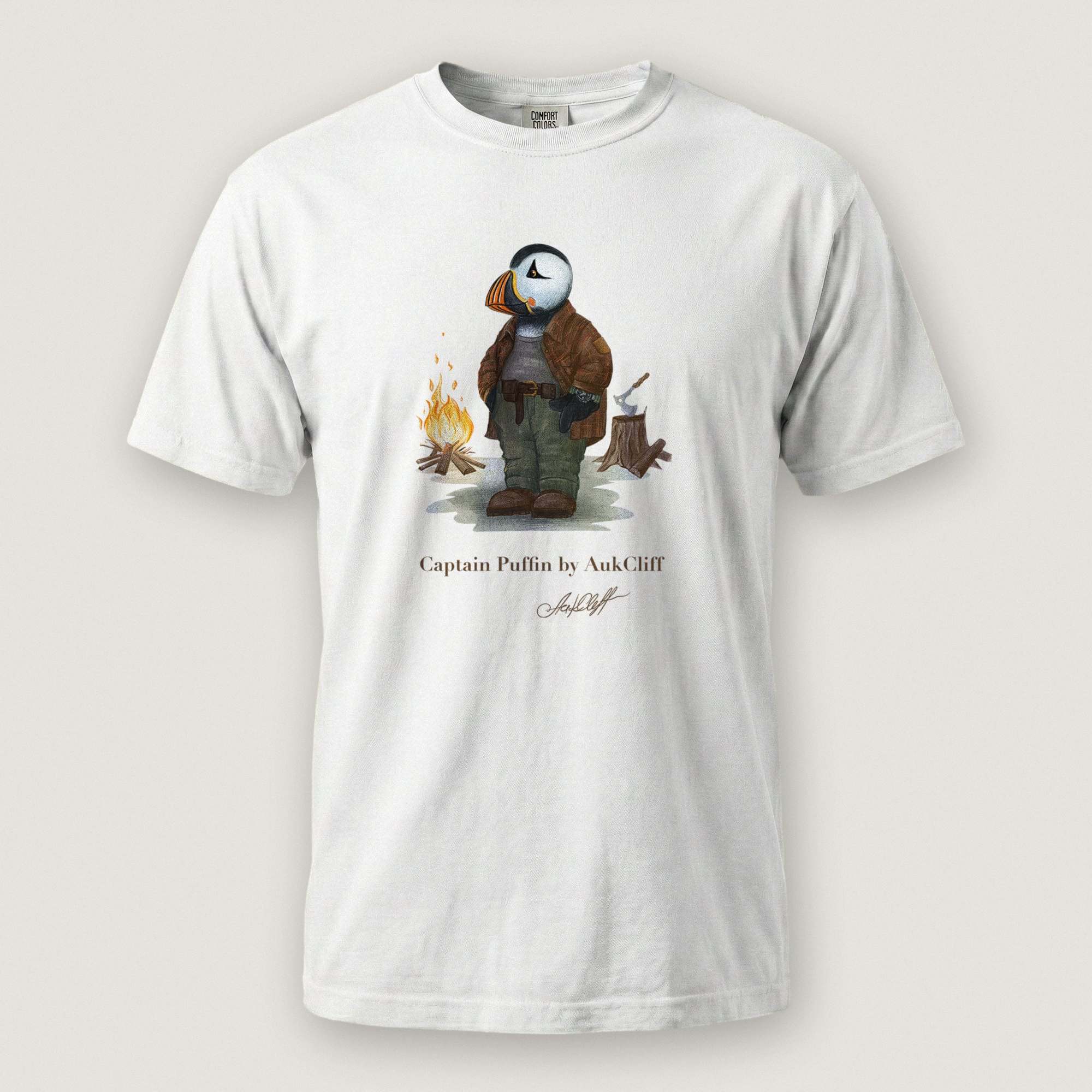 AukCliff Captain Puffin T-shirt White / S Captain Puffin™ Bushcraft Comfort Colors T-Shirt