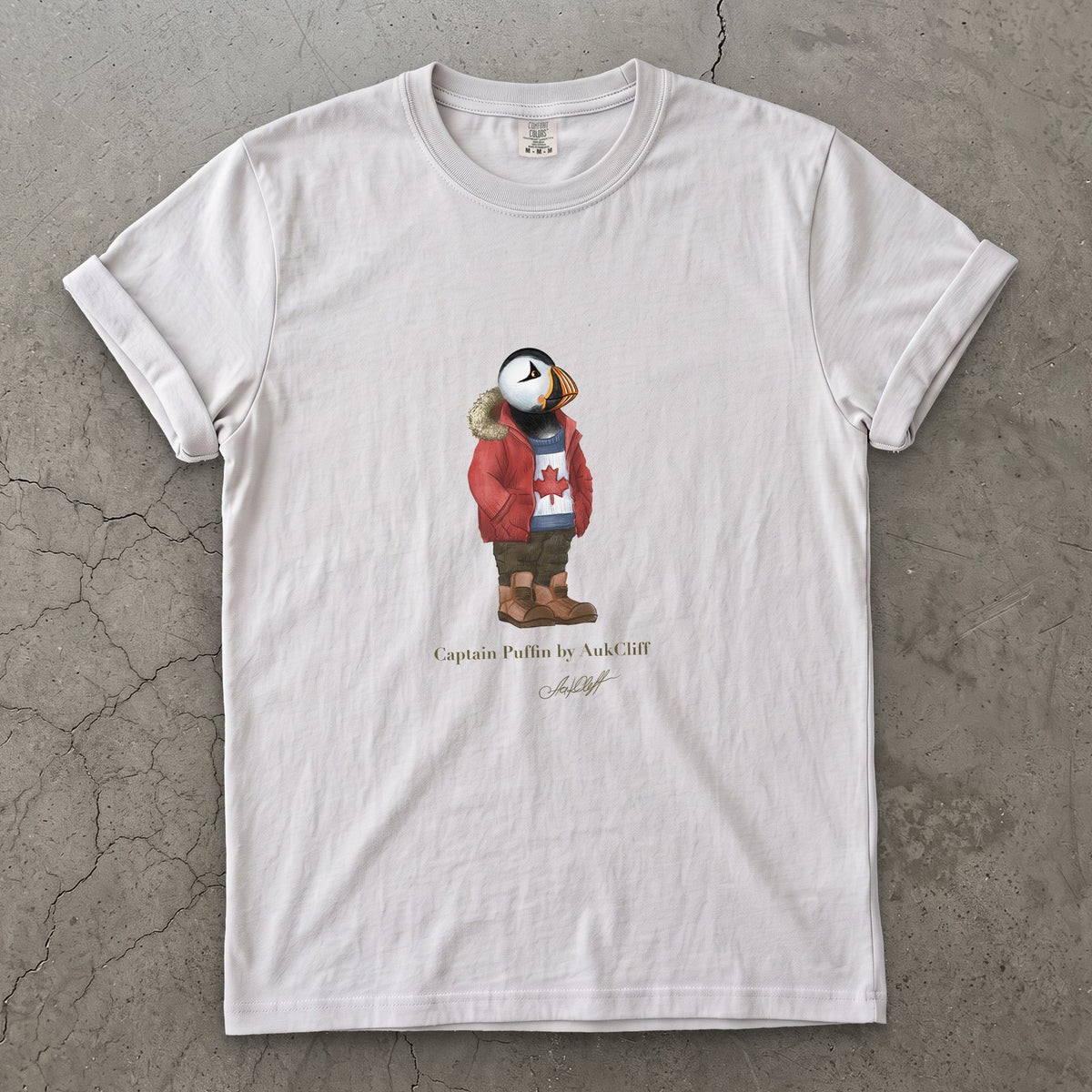 AukCliff Captain Puffin T-shirt White / S Captain Puffin™ “Canada Trailkeeper” Comfort Colors T-Shirt