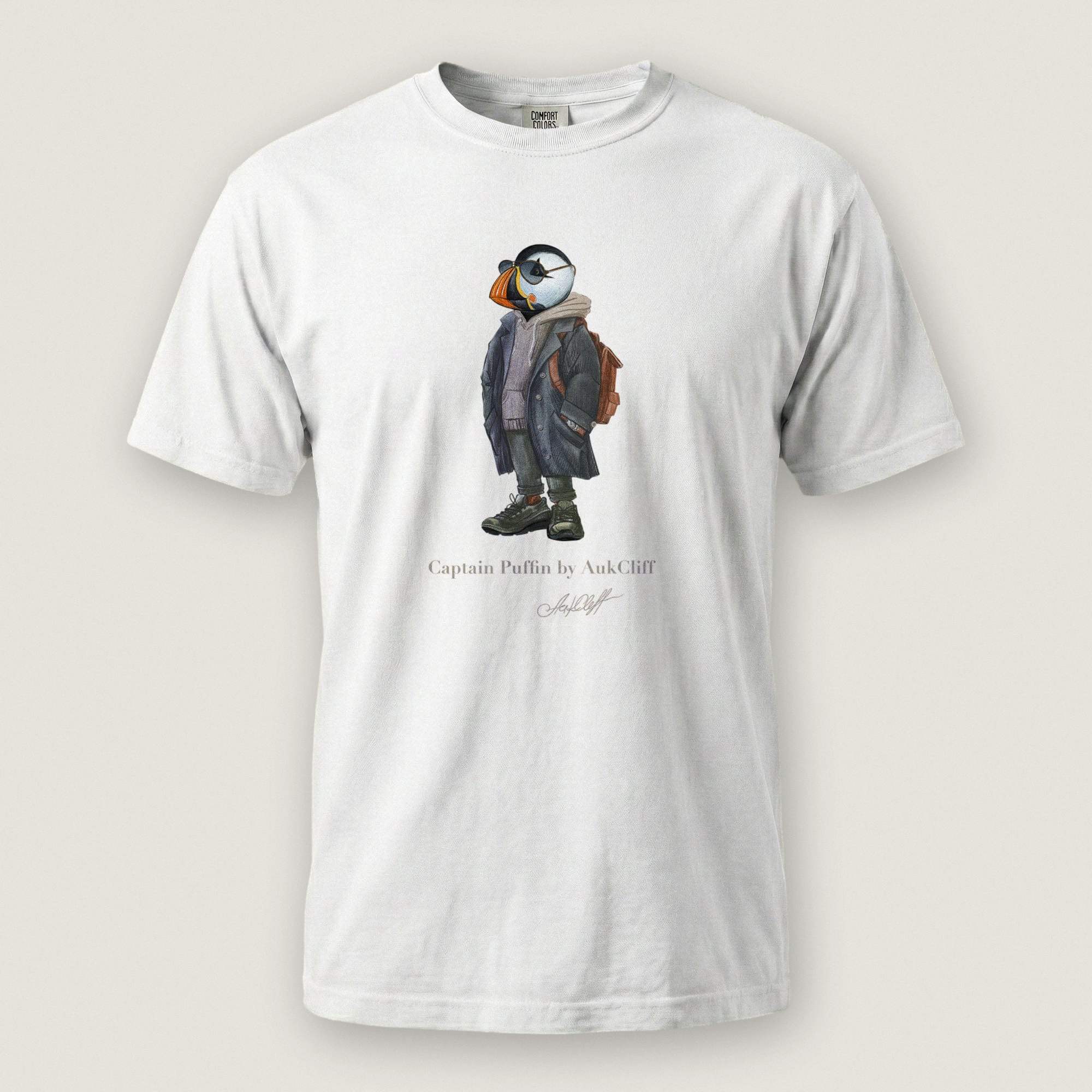 AukCliff® Captain Puffin T-shirt White / S Captain Puffin™ “City Explorer” Comfort Colors T-Shirt