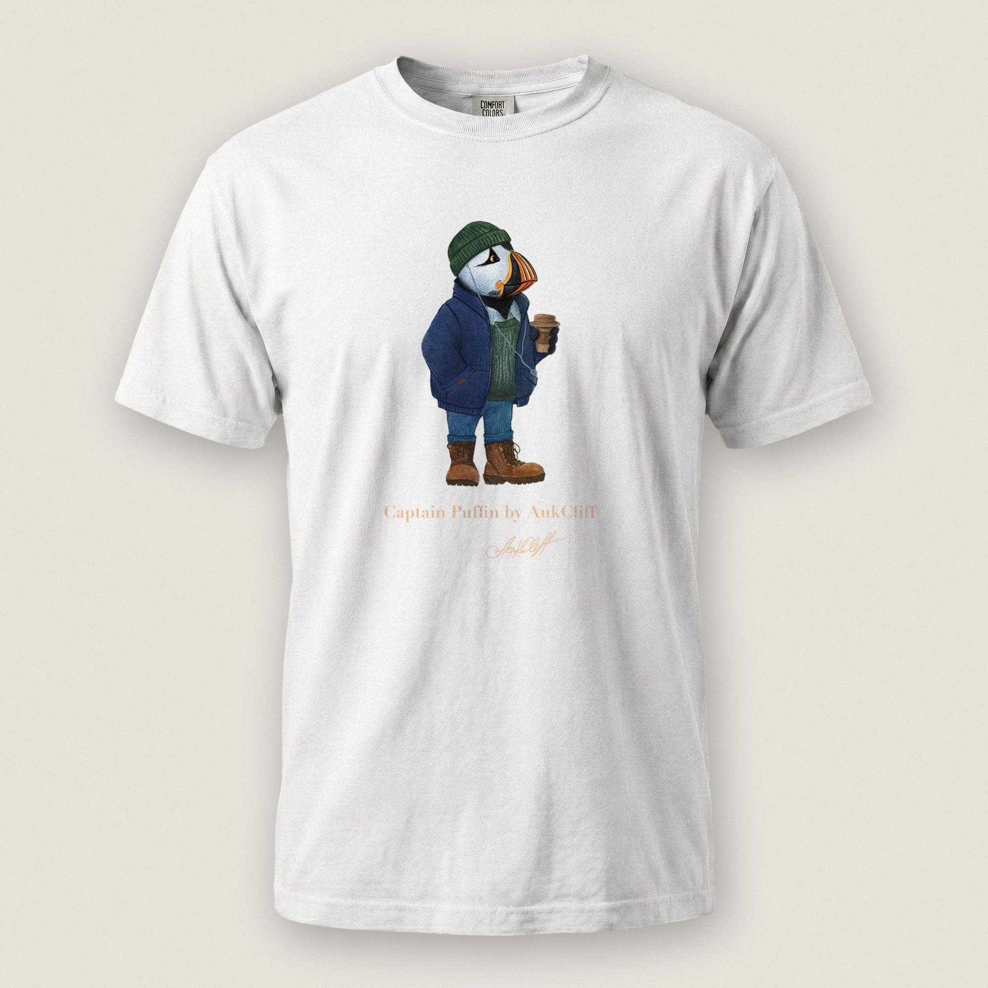 AukCliff Captain Puffin T-shirt White / S Captain Puffin™ Coffeehouse Comfort Colors T-Shirt