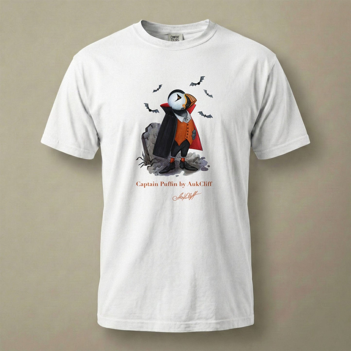 AukCliff Captain Puffin T-shirt White / S Captain Puffin™ "Count Dracula" Comfort Colors T-Shirt
