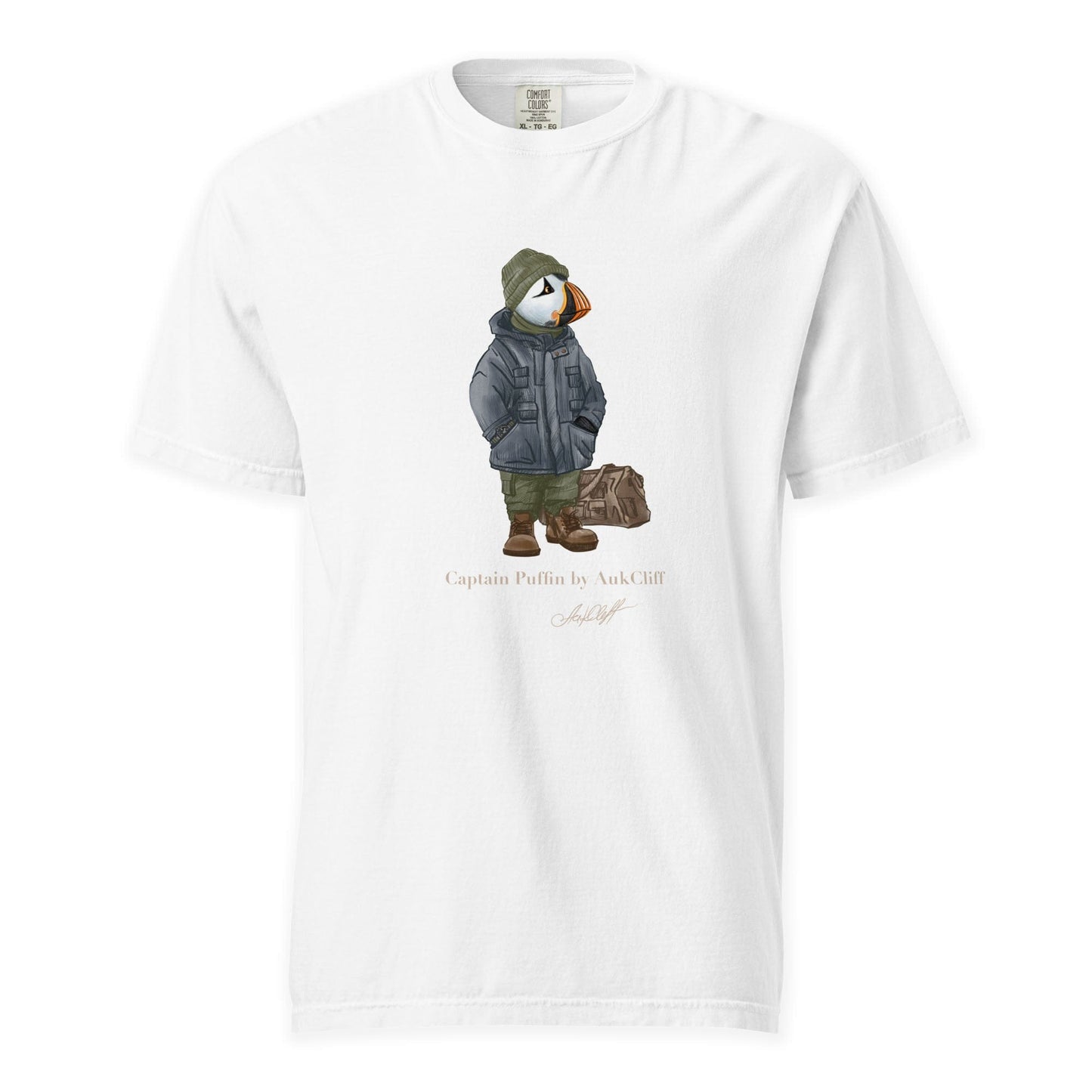AukCliff® Captain Puffin T-shirt White / S Captain Puffin™ “Expedition Scout” Comfort Colors T-Shirt