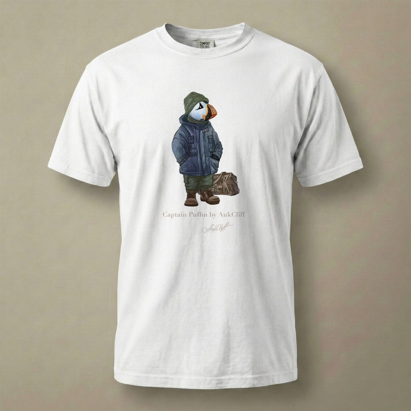 AukCliff® Captain Puffin T-shirt White / S Captain Puffin™ “Expedition Scout” Comfort Colors T-Shirt