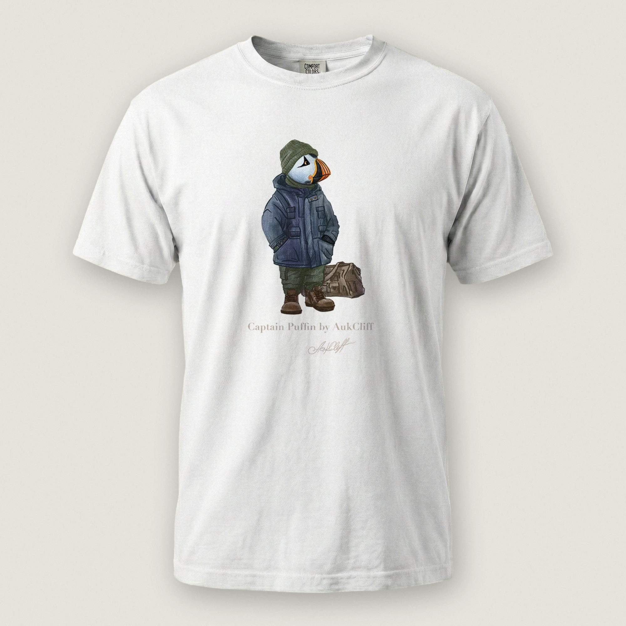 AukCliff® Captain Puffin T-shirt White / S Captain Puffin™ “Expedition Scout” Comfort Colors T-Shirt