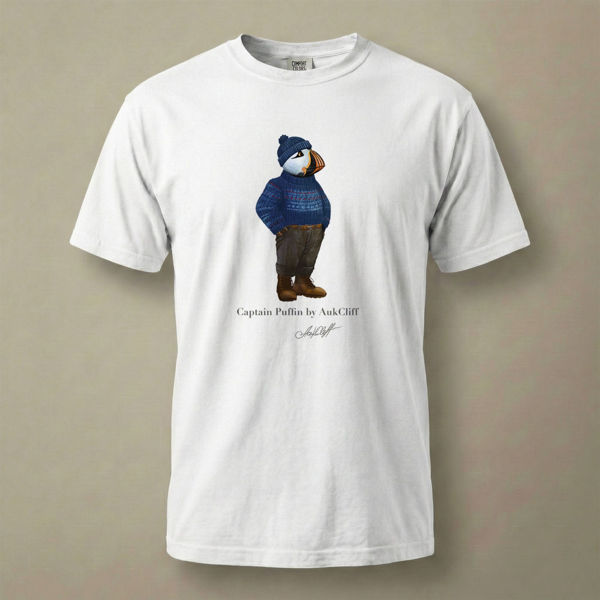 AukCliff Captain Puffin T-shirt White / S Captain Puffin™ “Faroe Islands Fisherman” Comfort Colors T-Shirt
