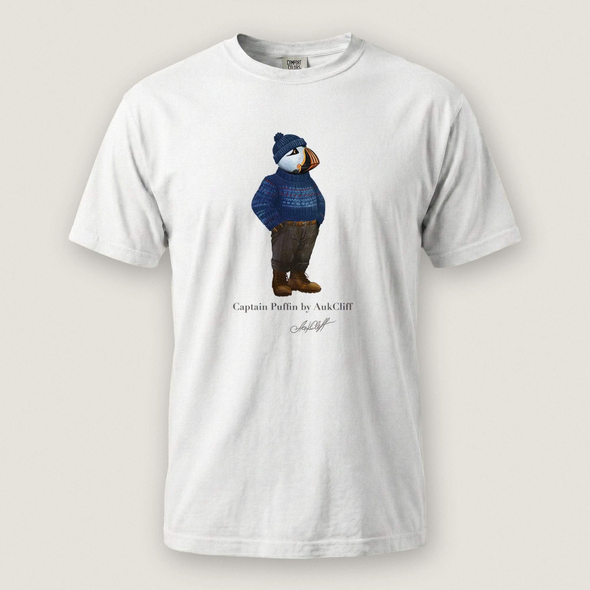 AukCliff Captain Puffin T-shirt White / S Captain Puffin™ “Faroe Islands Fisherman” Comfort Colors T-Shirt