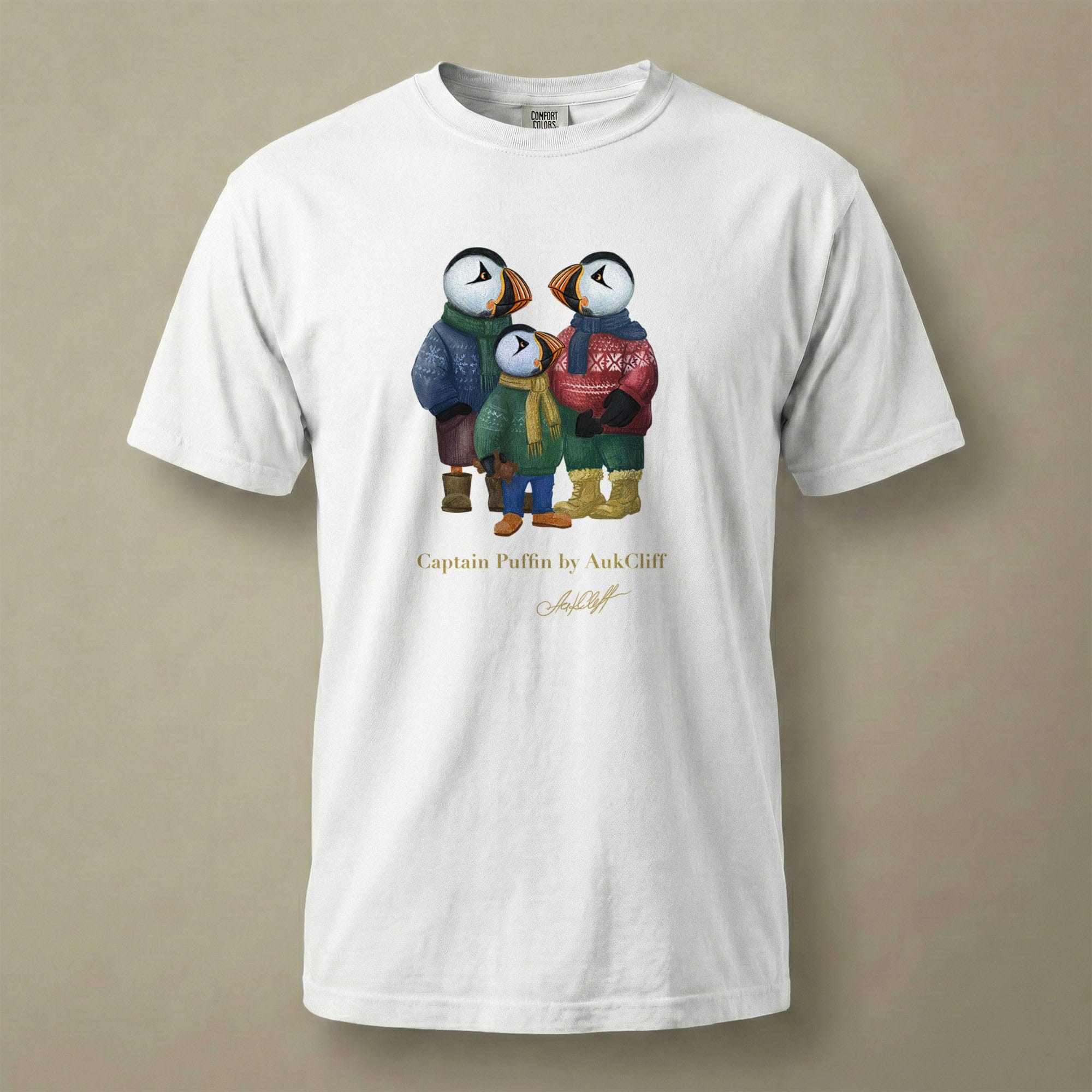 AukCliff Captain Puffin T-shirt White / S Captain Puffin™ “Festive Family” Comfort Colors T-Shirt