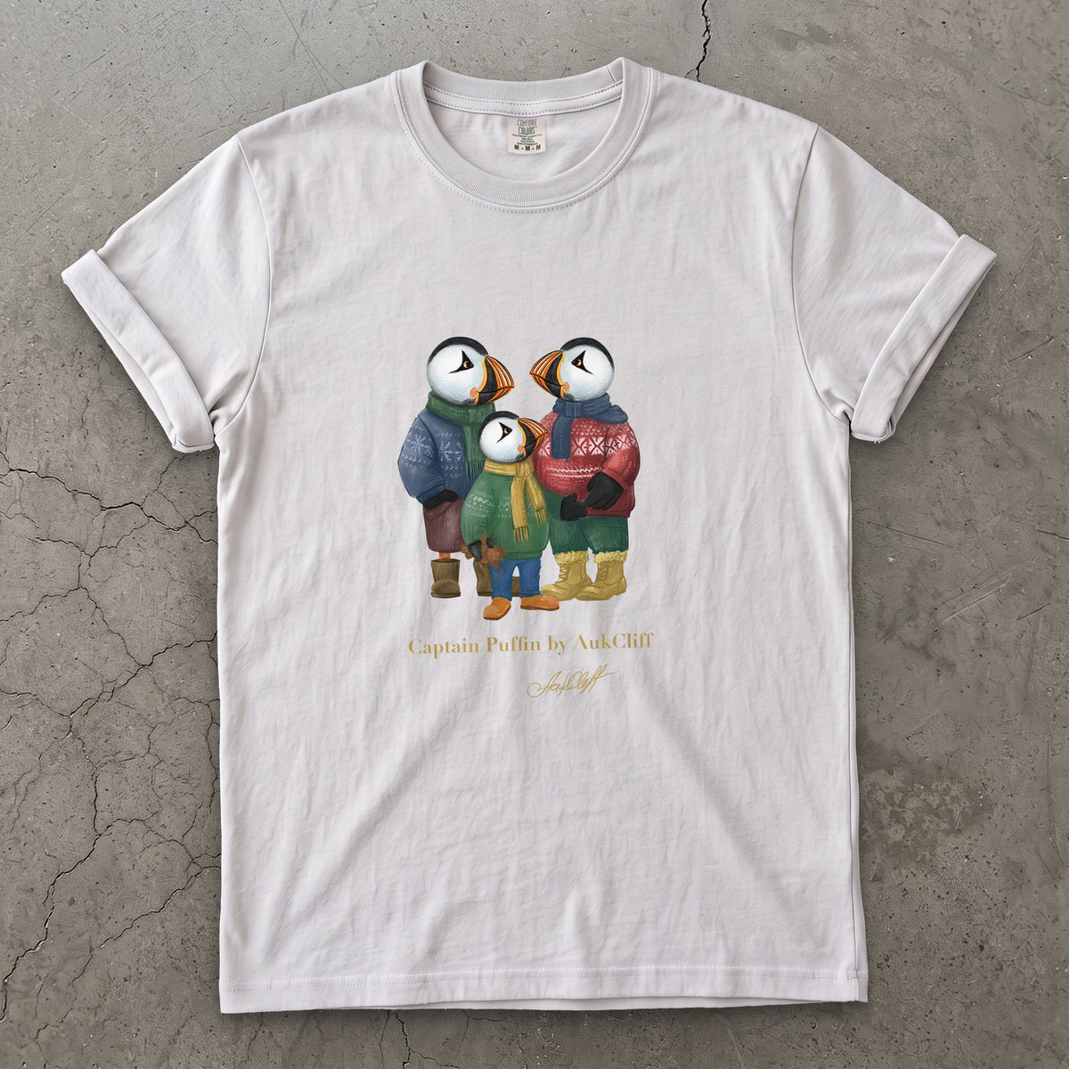 AukCliff Captain Puffin T-shirt White / S Captain Puffin™ “Festive Family” Comfort Colors T-Shirt