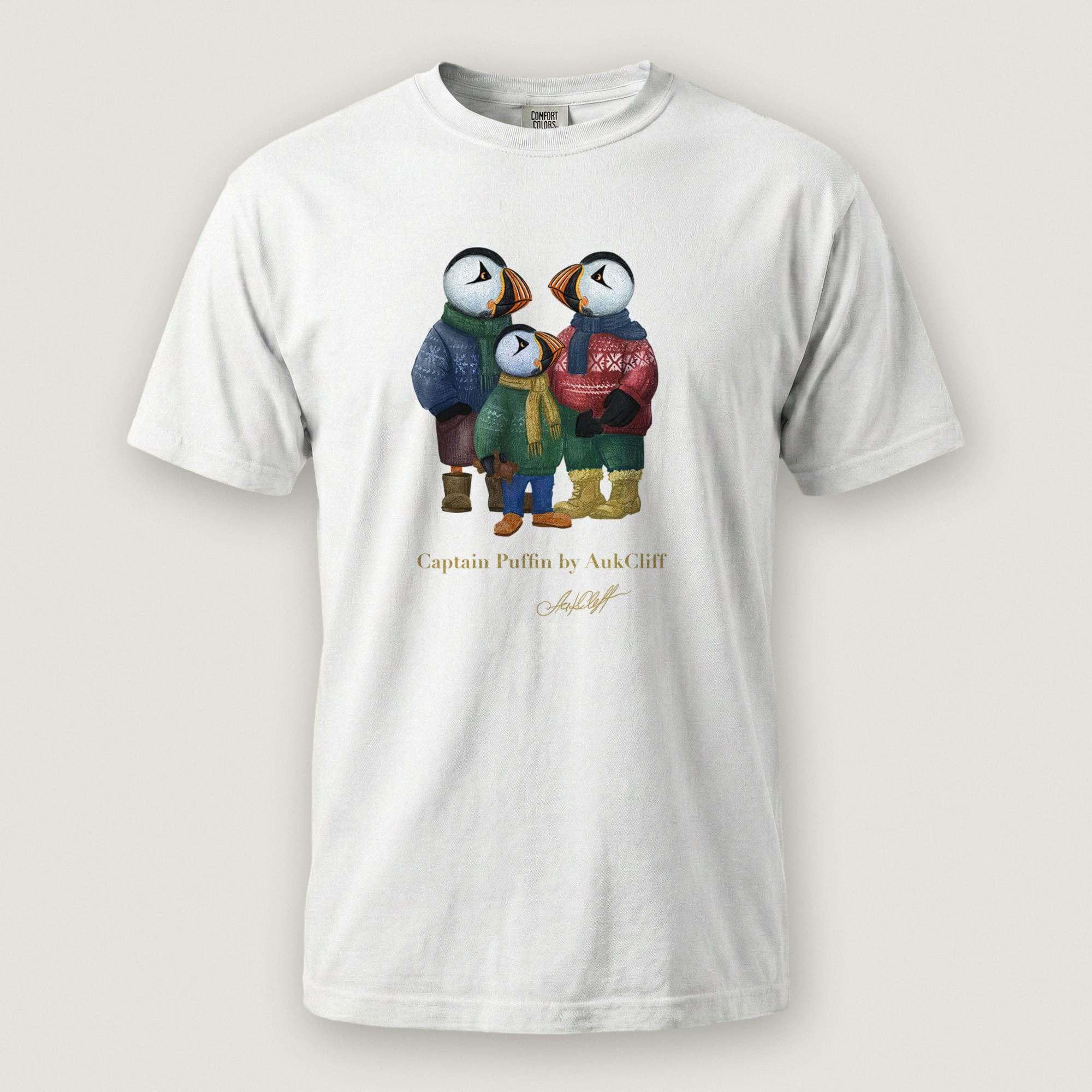 AukCliff Captain Puffin T-shirt White / S Captain Puffin™ “Festive Family” Comfort Colors T-Shirt