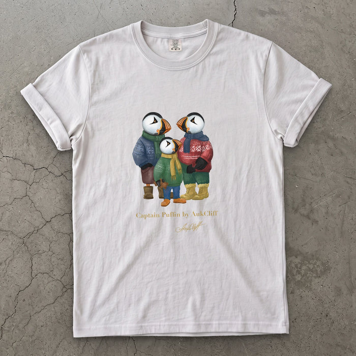 AukCliff Captain Puffin T-shirt White / S Captain Puffin™ “Festive Family” Comfort Colors T-Shirt