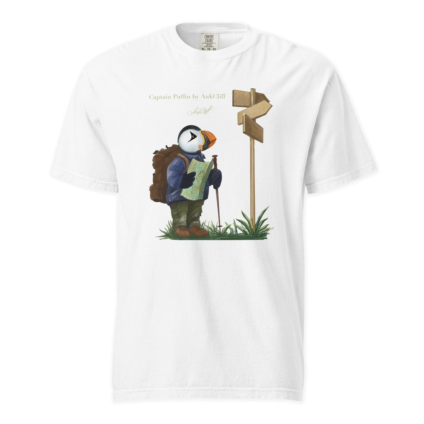 AukCliff Captain Puffin T-shirt White / S Captain Puffin™ Hiker Comfort Colors T-Shirt