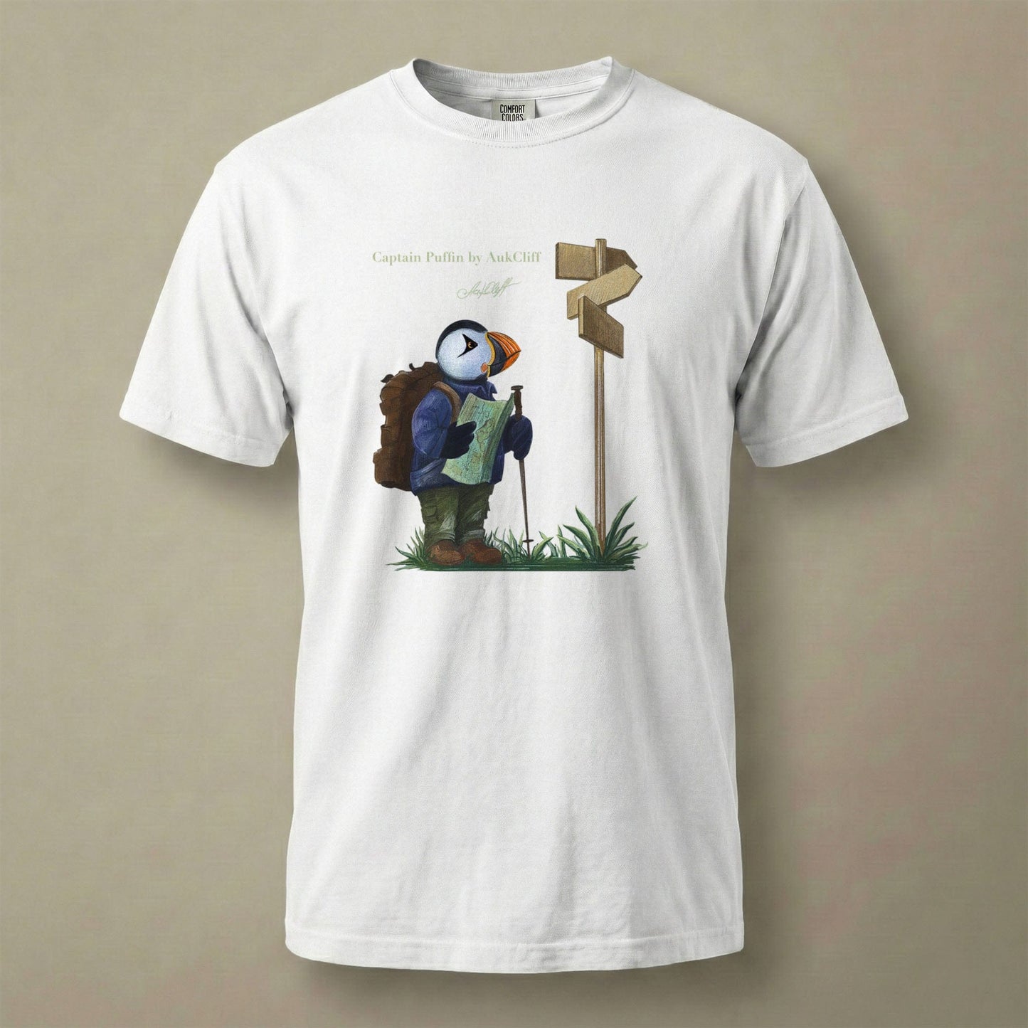 AukCliff Captain Puffin T-shirt White / S Captain Puffin™ Hiker Comfort Colors T-Shirt