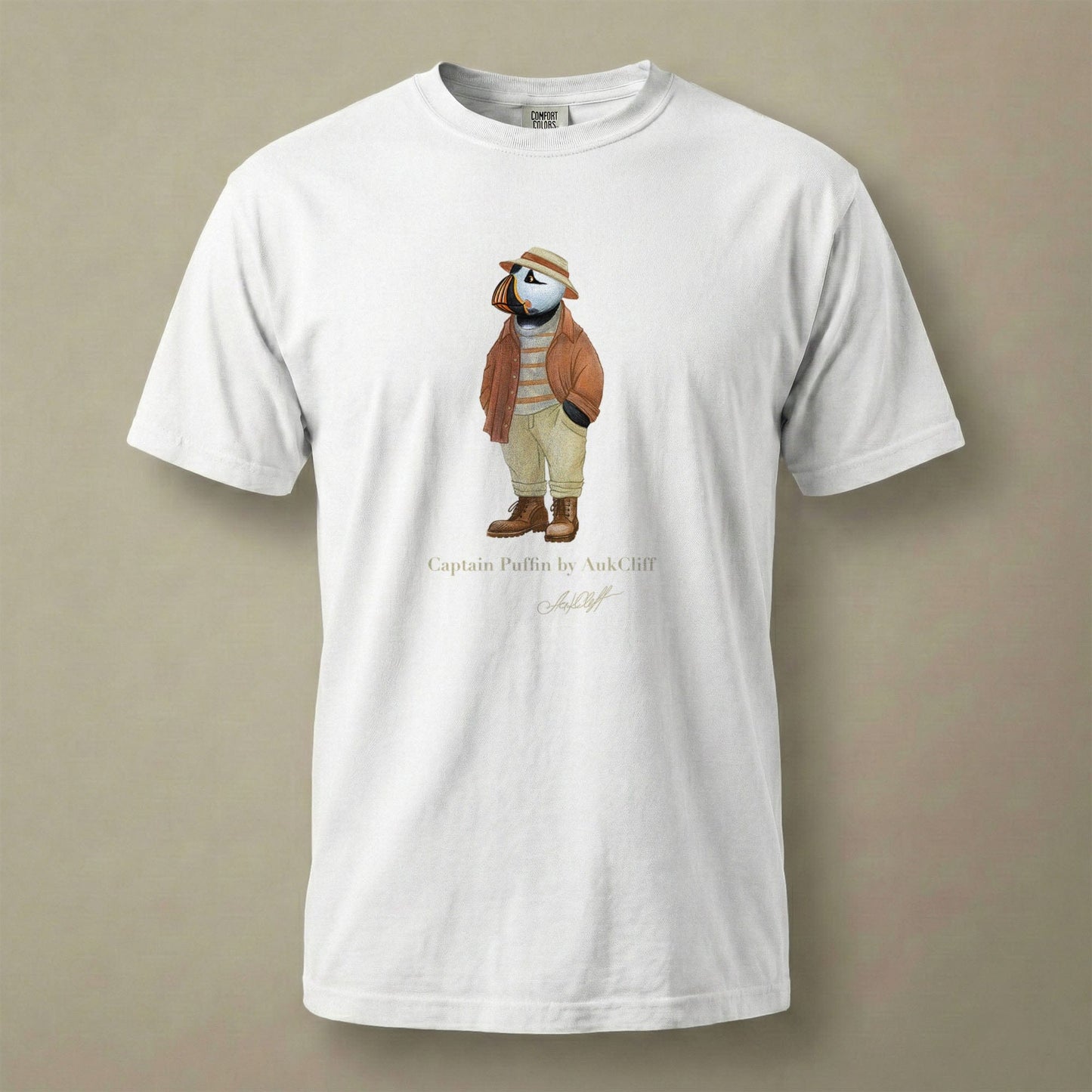AukCliff® Captain Puffin T-shirt White / S Captain Puffin “Iberian Rambler” Comfort Colors T-Shirt