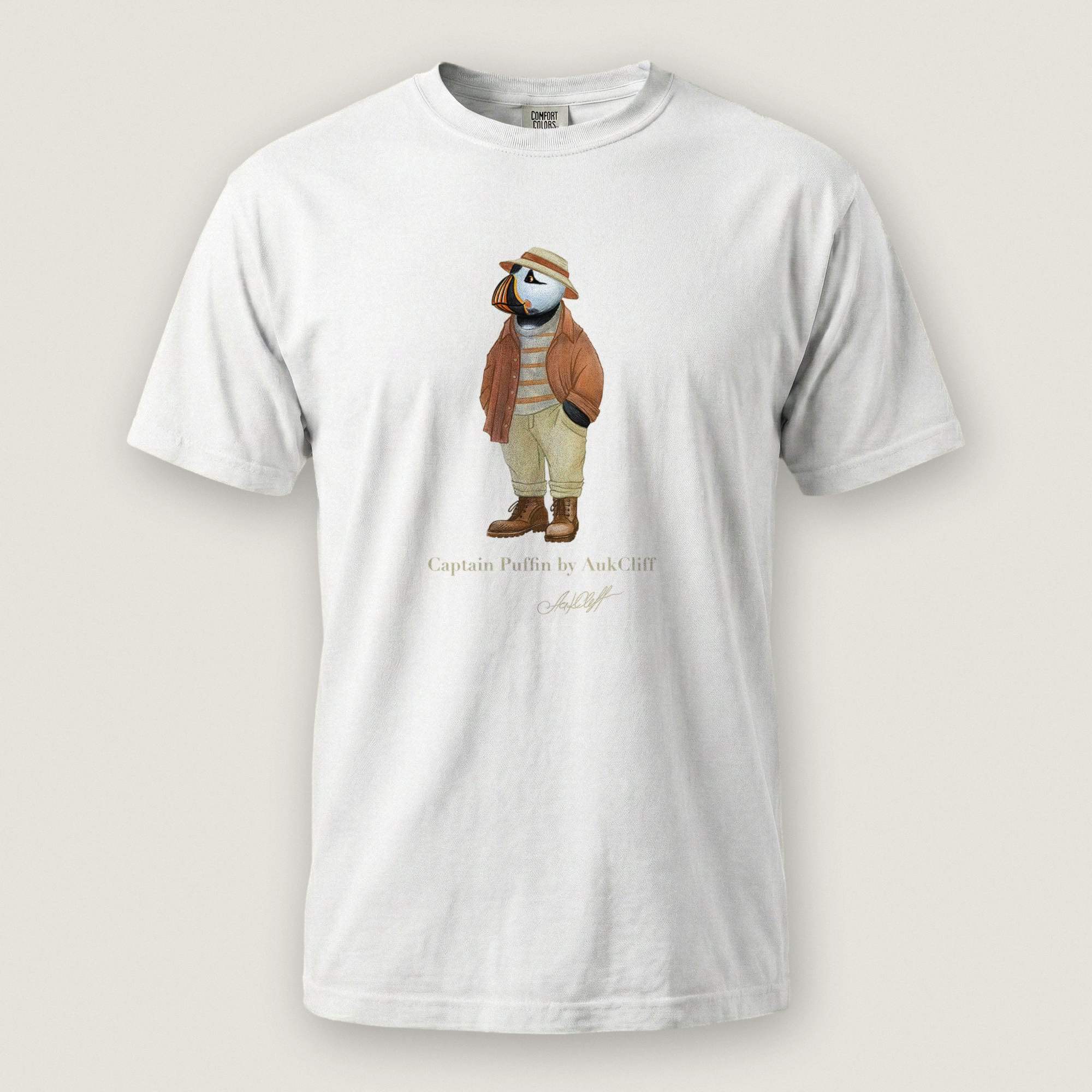 AukCliff® Captain Puffin T-shirt White / S Captain Puffin “Iberian Rambler” Comfort Colors T-Shirt