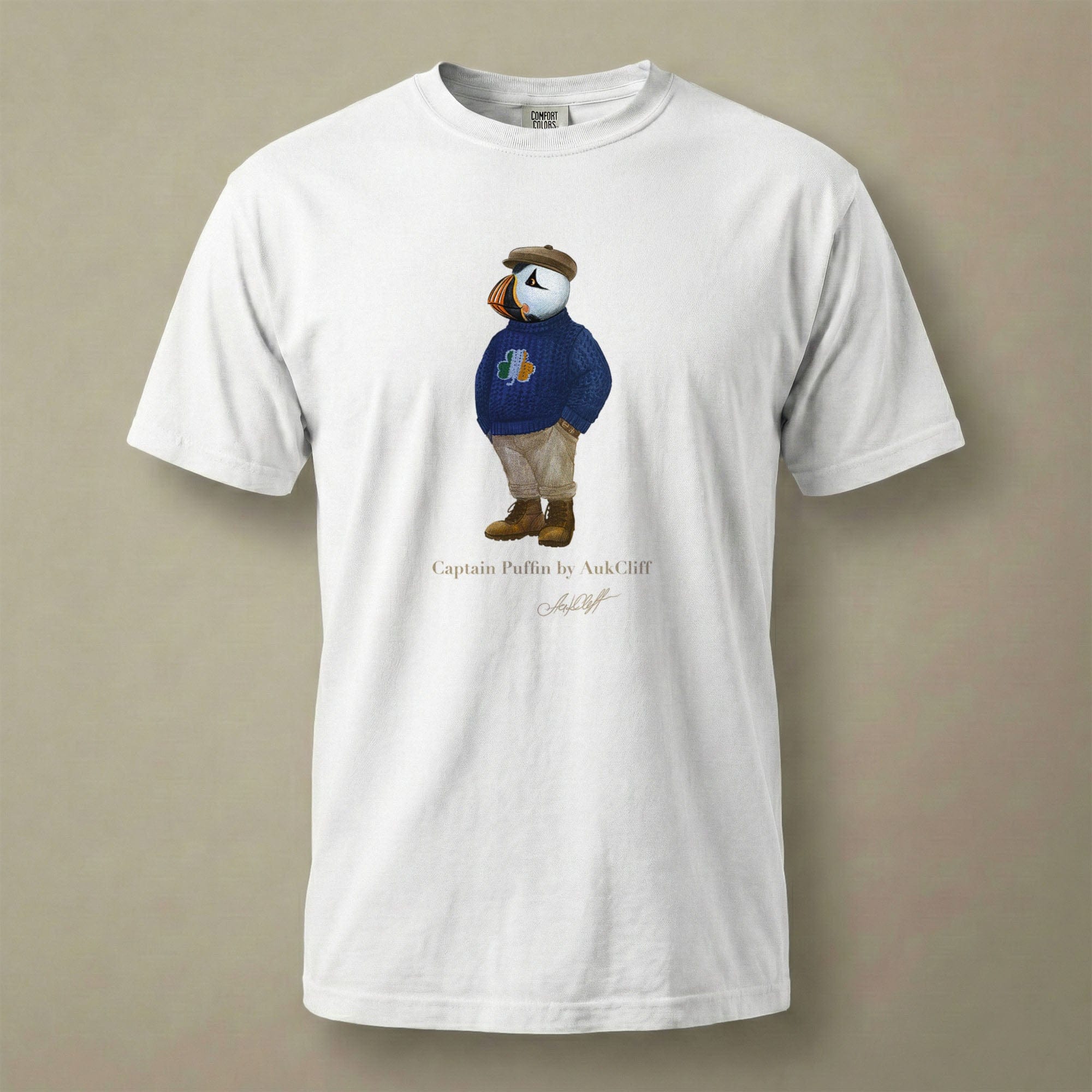 AukCliff Captain Puffin T-shirt White / S Captain Puffin™ “Irish Trailkeeper” T-Shirt