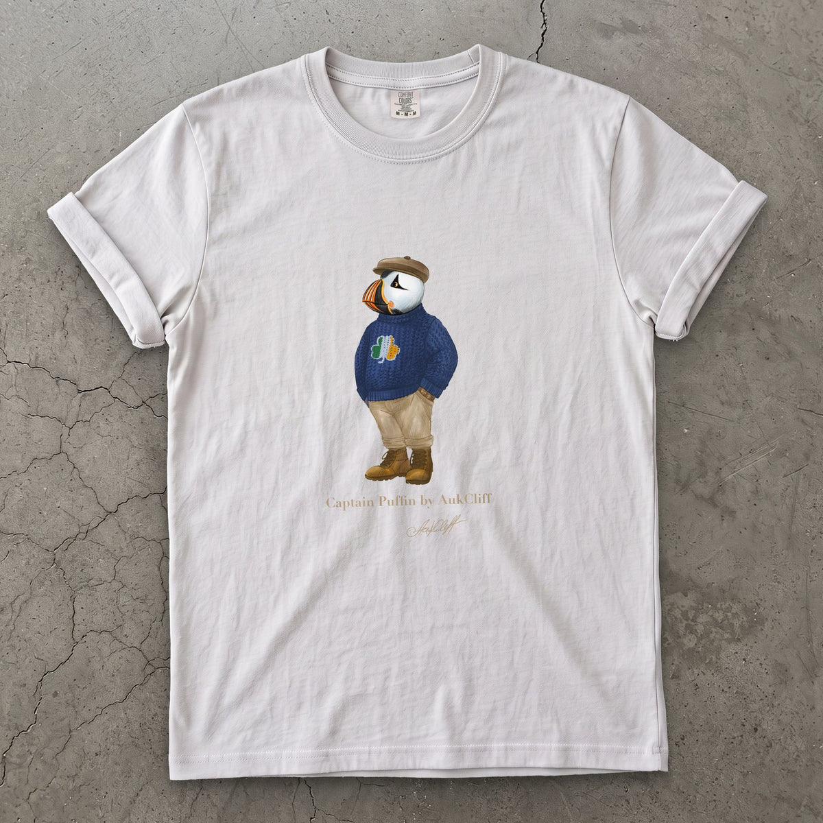 AukCliff Captain Puffin T-shirt White / S Captain Puffin™ “Irish Trailkeeper” T-Shirt