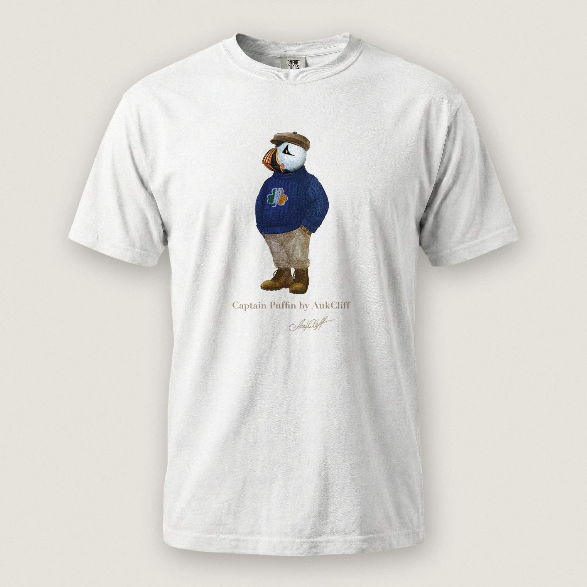 AukCliff Captain Puffin T-shirt White / S Captain Puffin™ “Irish Trailkeeper” T-Shirt