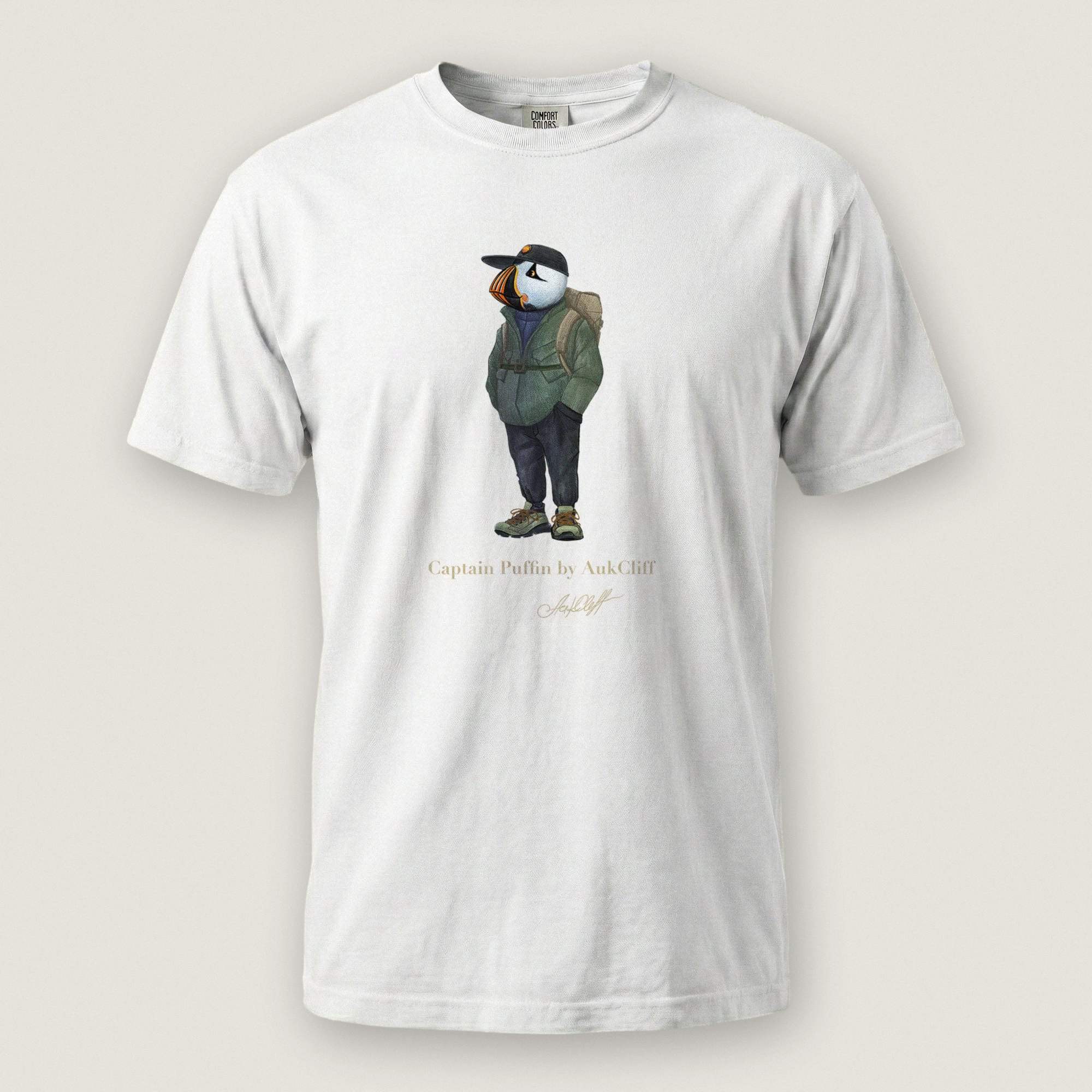 AukCliff® Captain Puffin T-shirt White / S Captain Puffin “Japanese Trail Walker” Comfort Colors T-Shirt