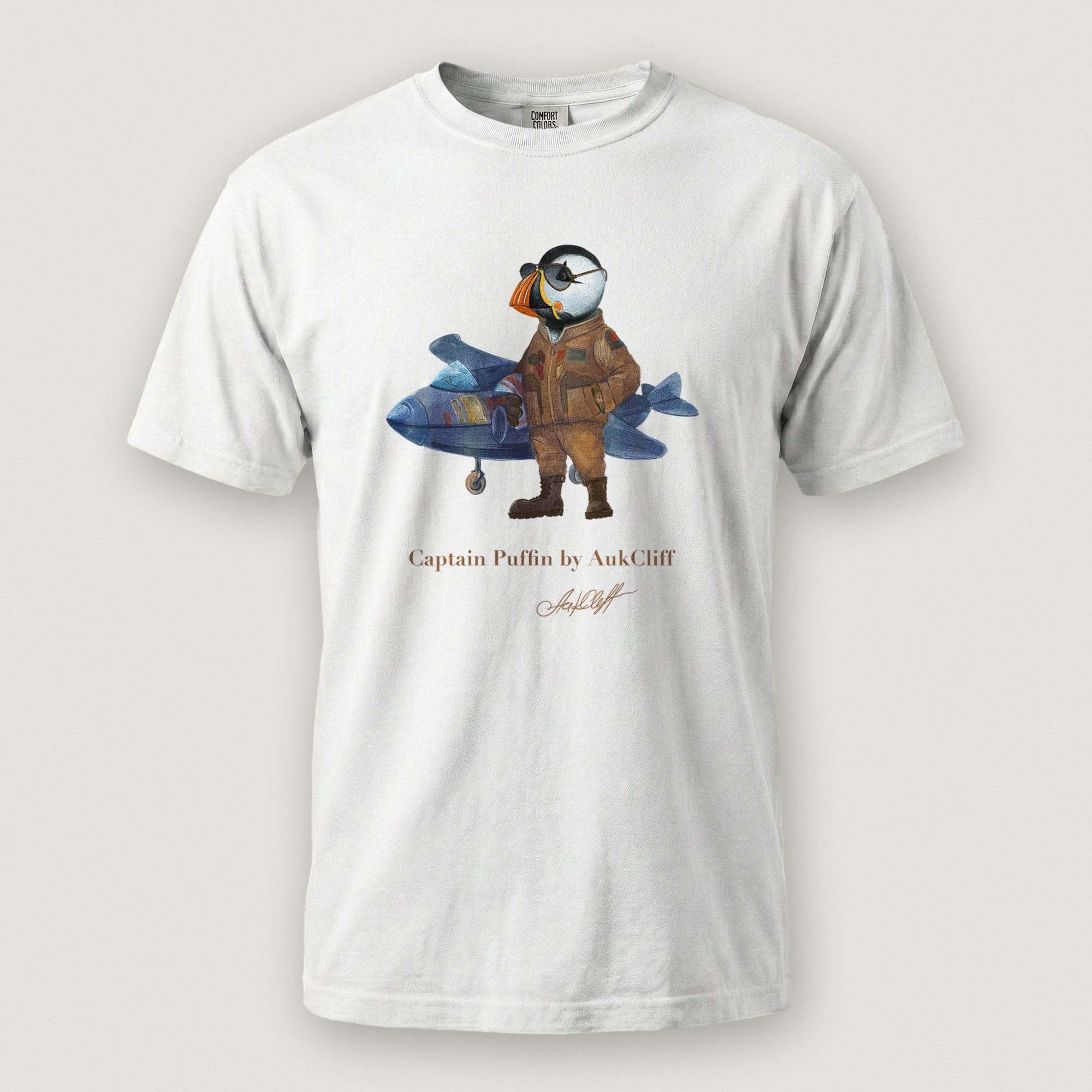AukCliff Captain Puffin T-shirt White / S Captain Puffin™ Jet Pilot Comfort Colors T-Shirt
