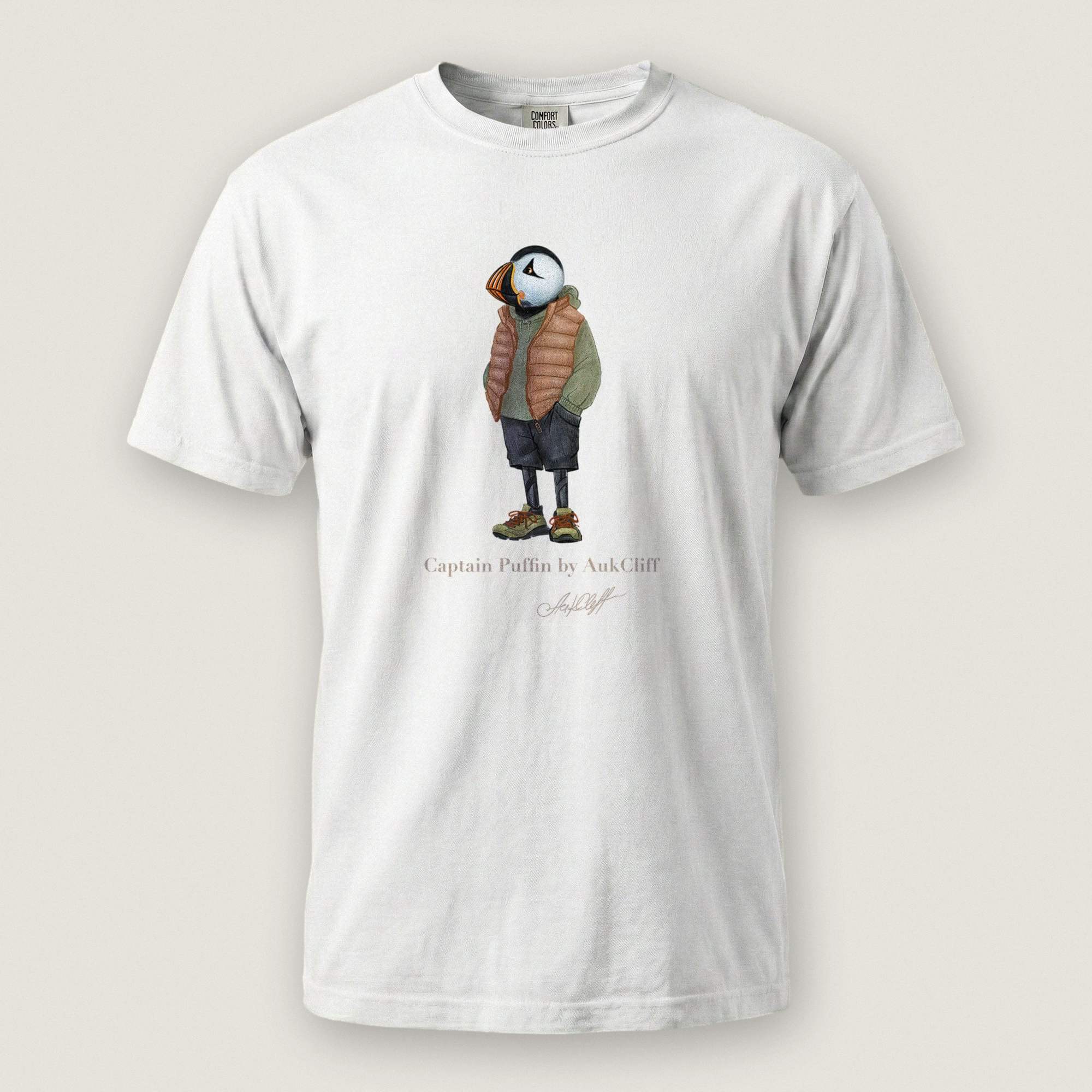 AukCliff® Captain Puffin T-shirt White / S Captain Puffin “New Zealand Tramper” Comfort Colors T-Shirt