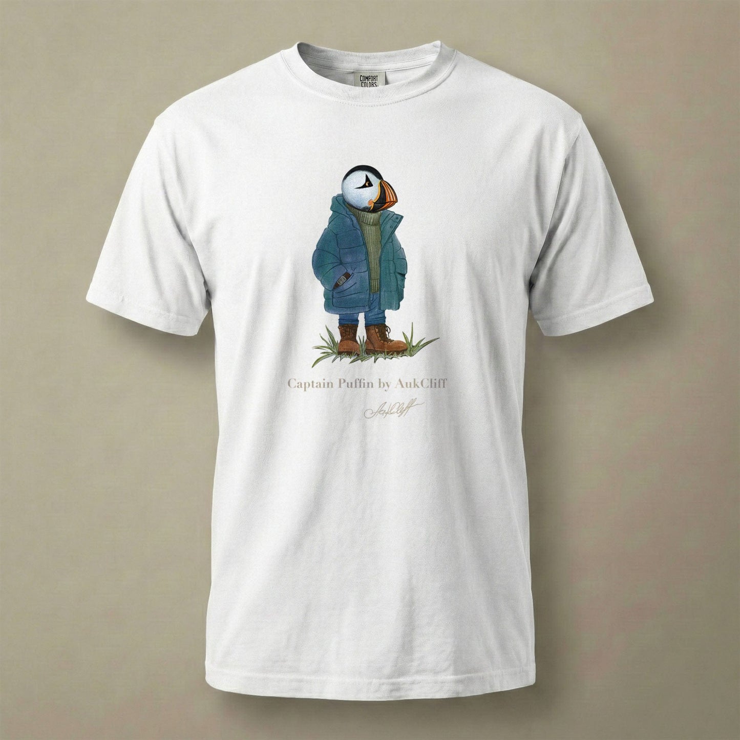 AukCliff® Captain Puffin T-shirt White / S Captain Puffin™ “Nordic Roamer” Comfort Colors T-Shirt