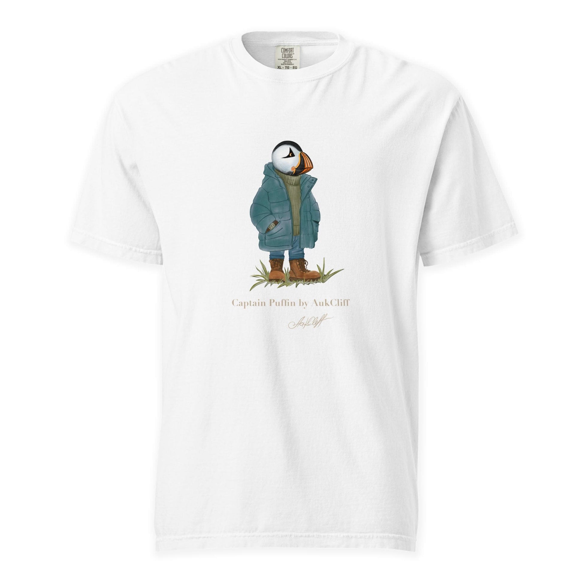 AukCliff® Captain Puffin T-shirt White / S Captain Puffin™ “Nordic Trailkeeper” Comfort Colors T-Shirt
