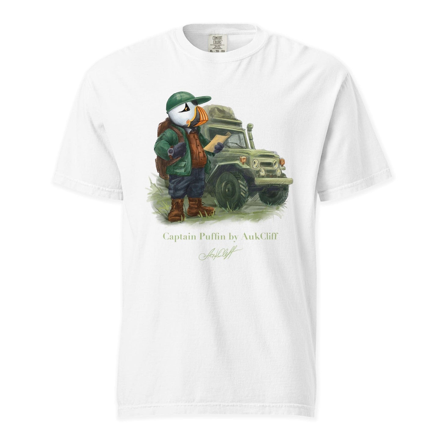 AukCliff Captain Puffin T-shirt White / S Captain Puffin™ Overland Explorer Comfort Colors T-Shirt